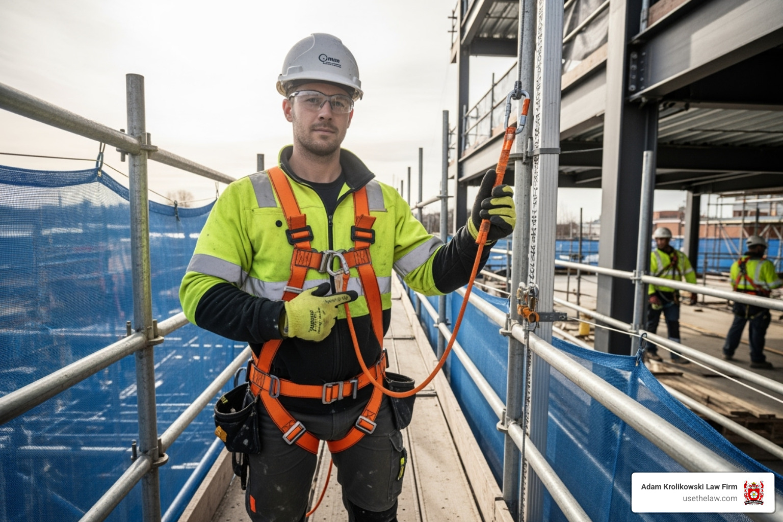 OSHA safety poster related to fall protection - scaffolding accident lawyers