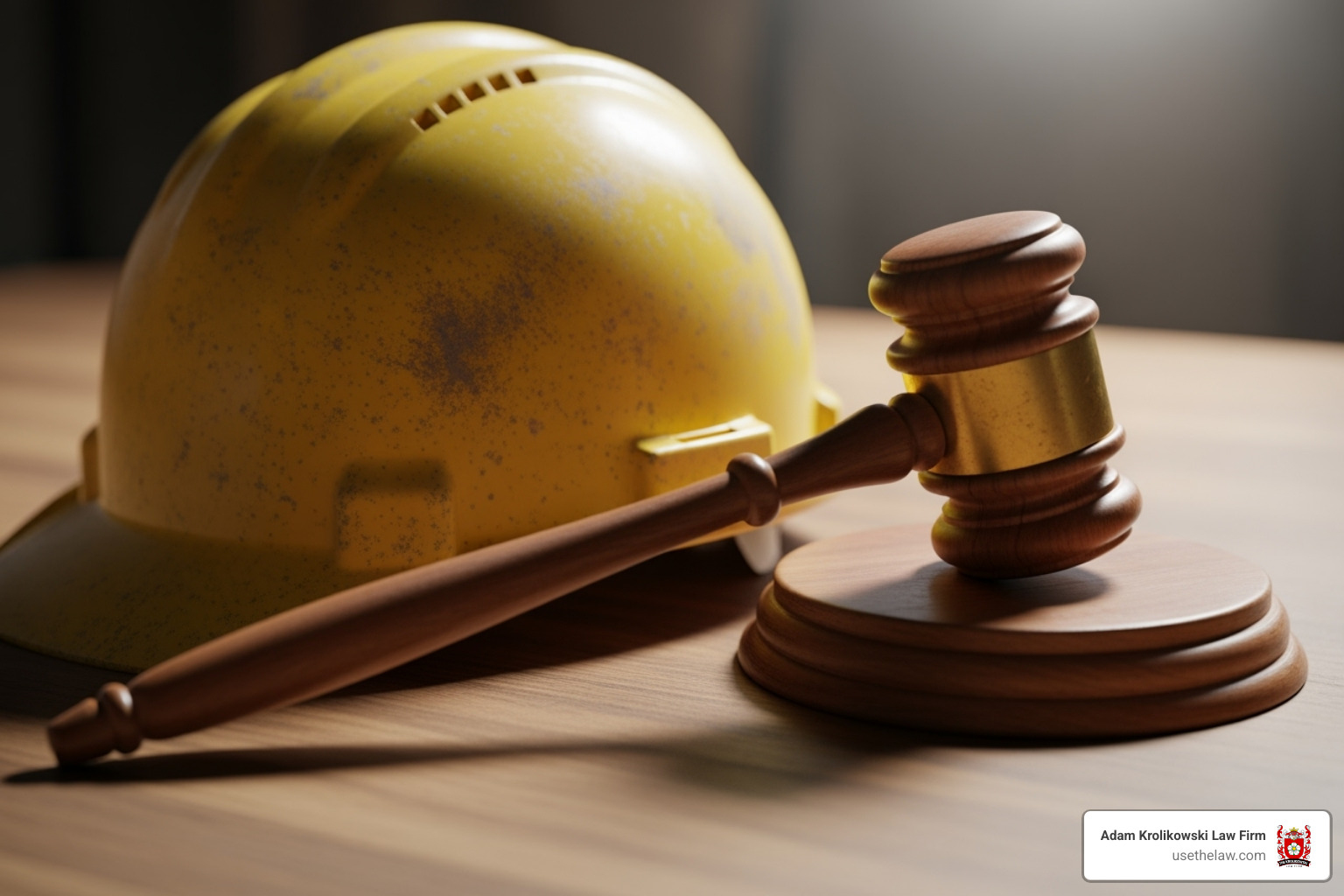 A gavel and a hard hat - lawyer for construction A gavel and a hard hat - lawyer for construction