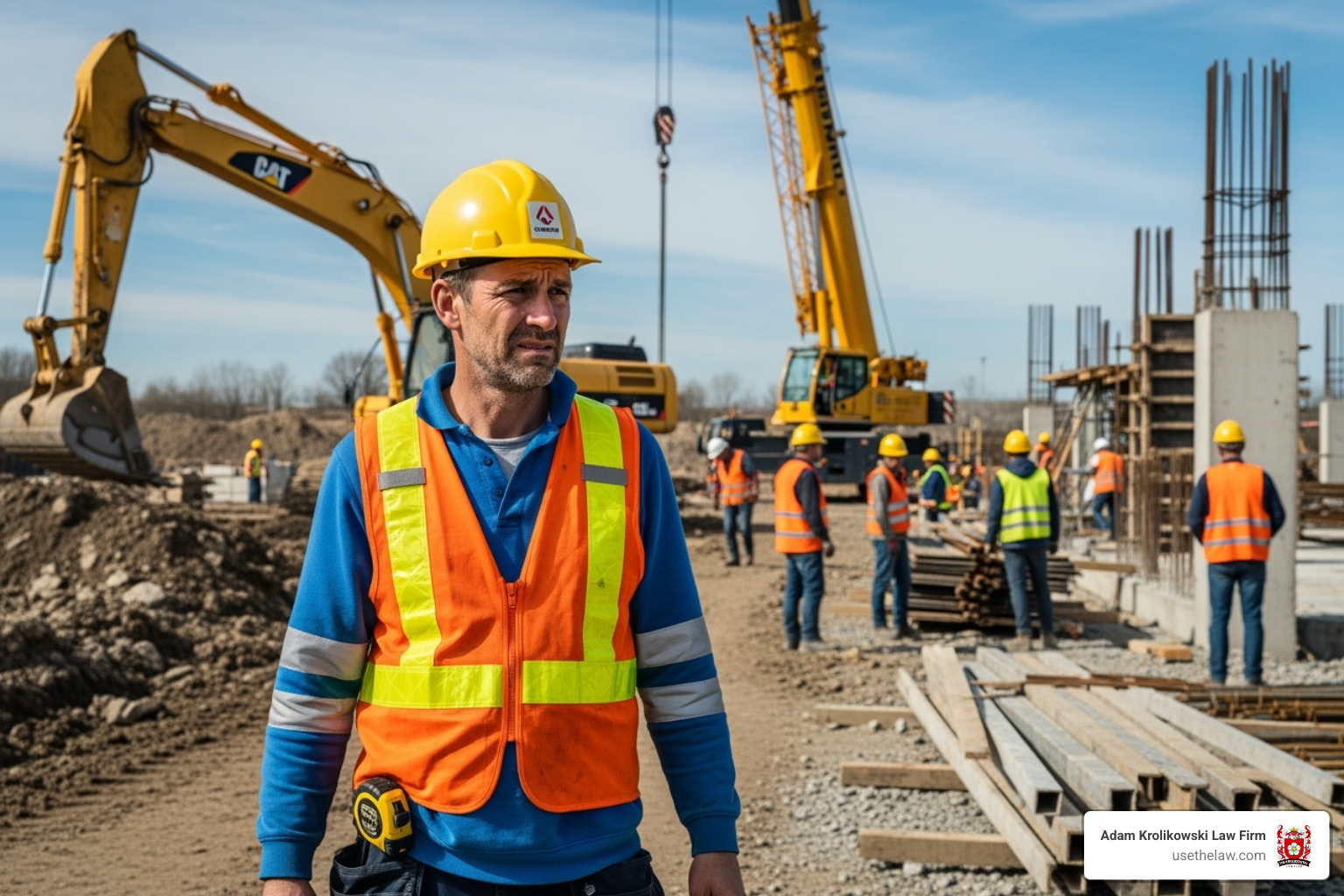 A person looking concerned at a construction site - lawyer for construction A person looking concerned at a construction site - lawyer for construction