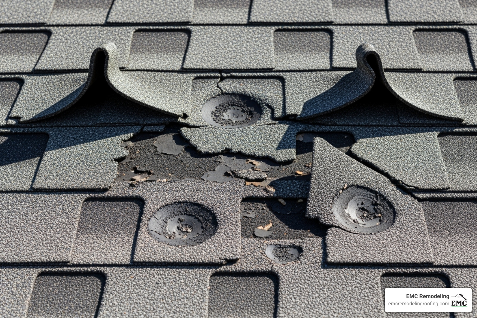 Hail damage on a roof - recommended roofing companies near me