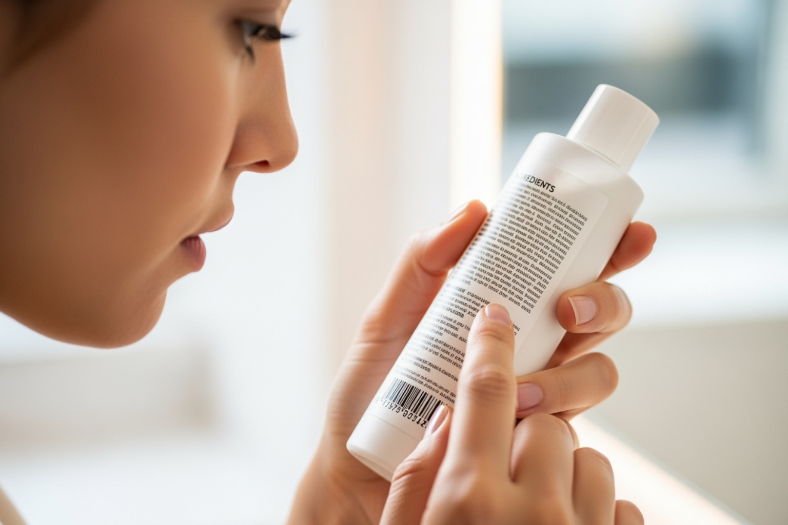 person examining ingredient list - cos value list