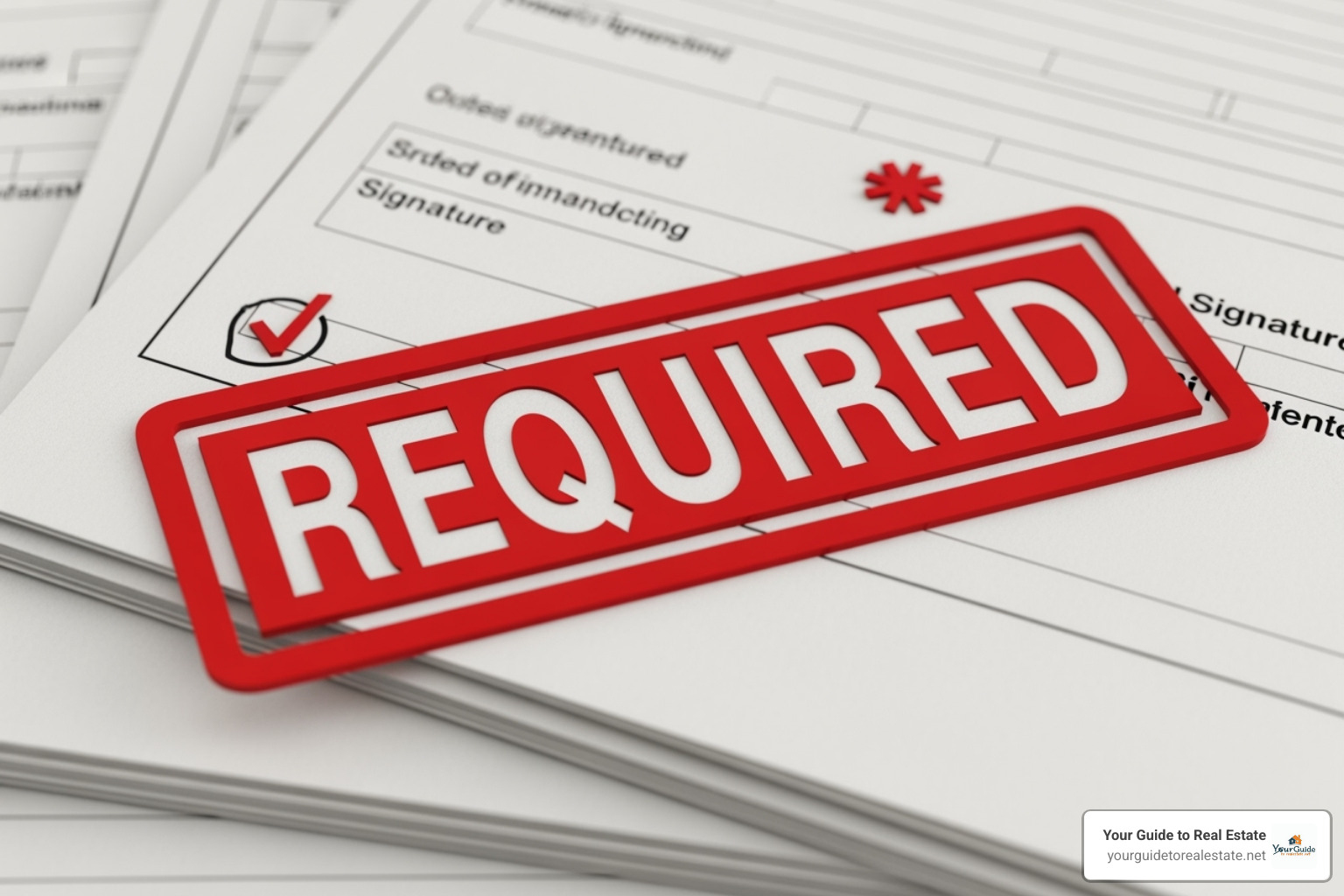 A real estate contract with key sections highlighted - required