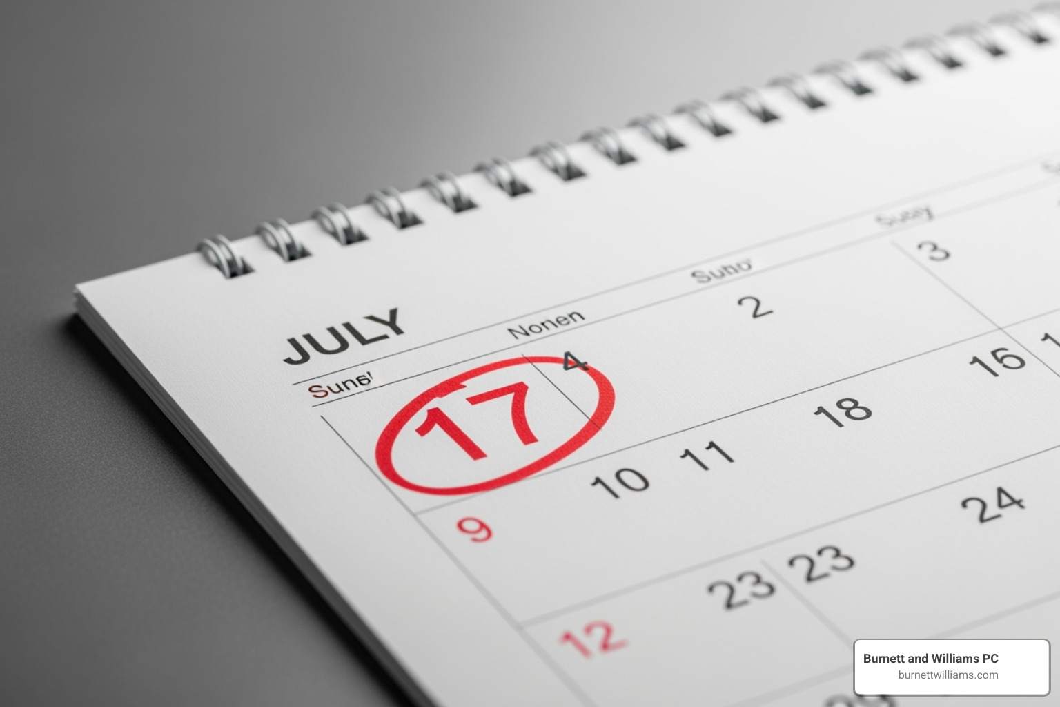 a calendar with a date circled - Virginia wrongful death