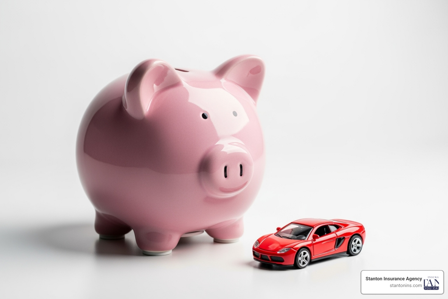 a piggy bank next to a toy car, symbolizing saving money on insurance. - Cancel car insurance renewal