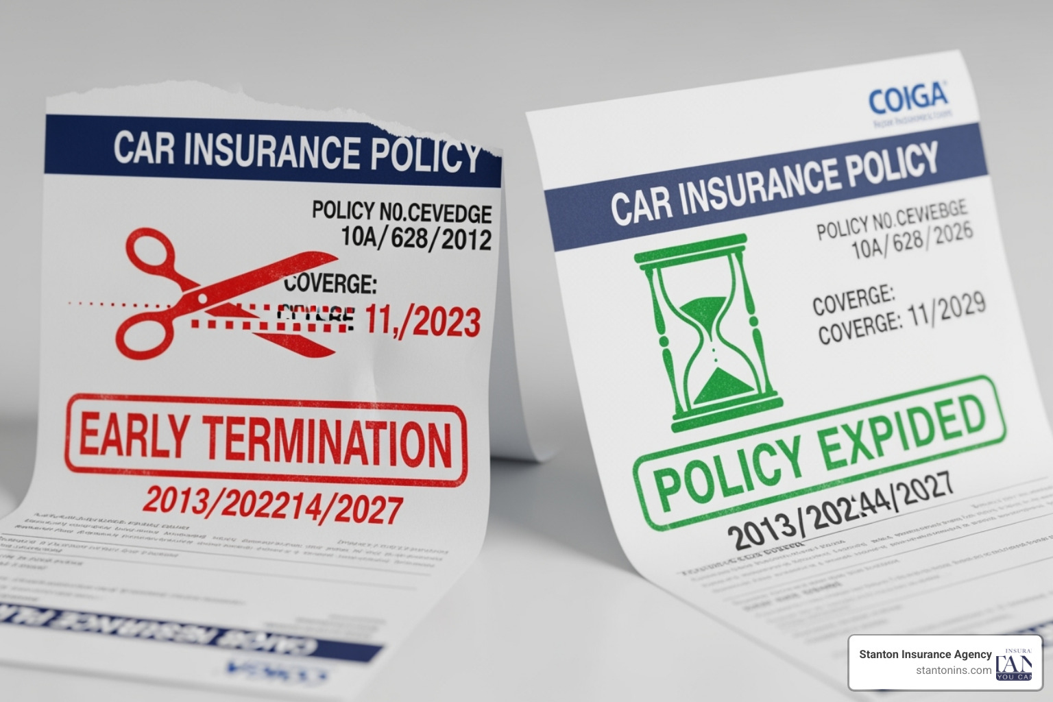 TABLE comparing Cancellation and Non-Renewal - Cancel car insurance renewal