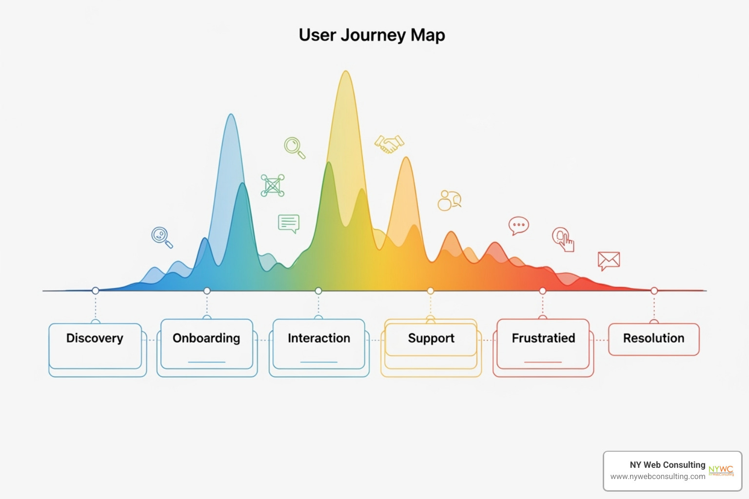 emotional graph within a journey map - user journey design emotional graph within a journey map - user journey design