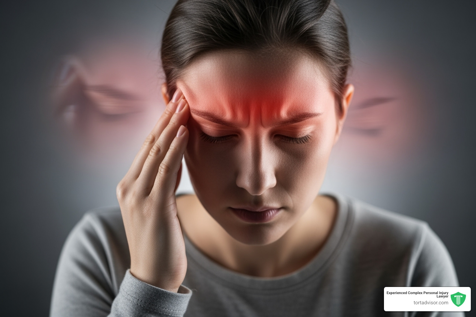 Illustration of a person experiencing a headache and blurred vision, highlighting common brain tumor symptom locations like the head and eyes - depo provera brain tumor symptoms