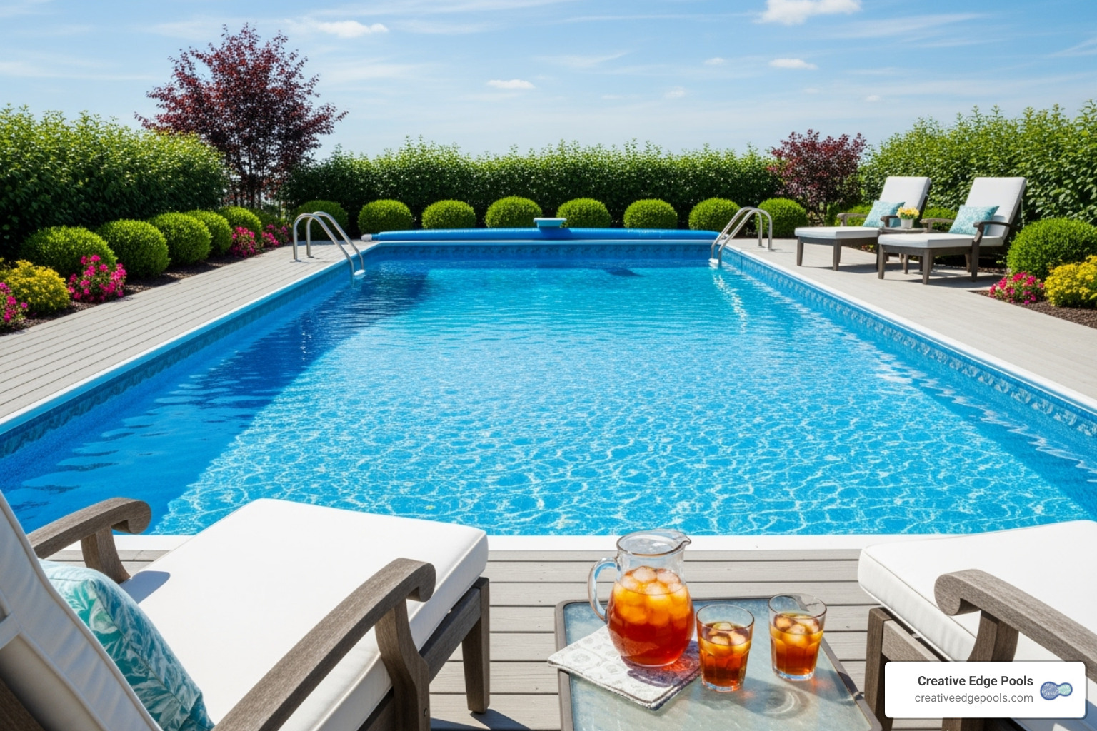 clean well-maintained vinyl pool - vinyl liner pool installation cost