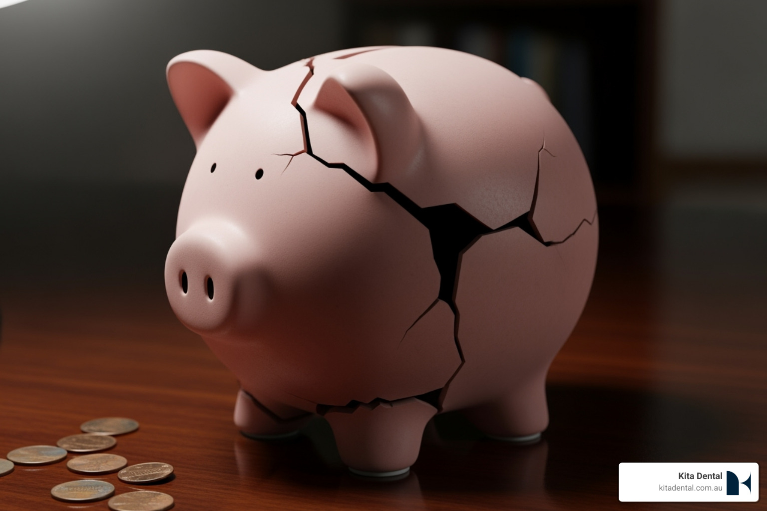 Piggy bank with a crack in it, symbolising retirement savings - early release of super for dental Piggy bank with a crack in it, symbolising retirement savings - early release of super for dental