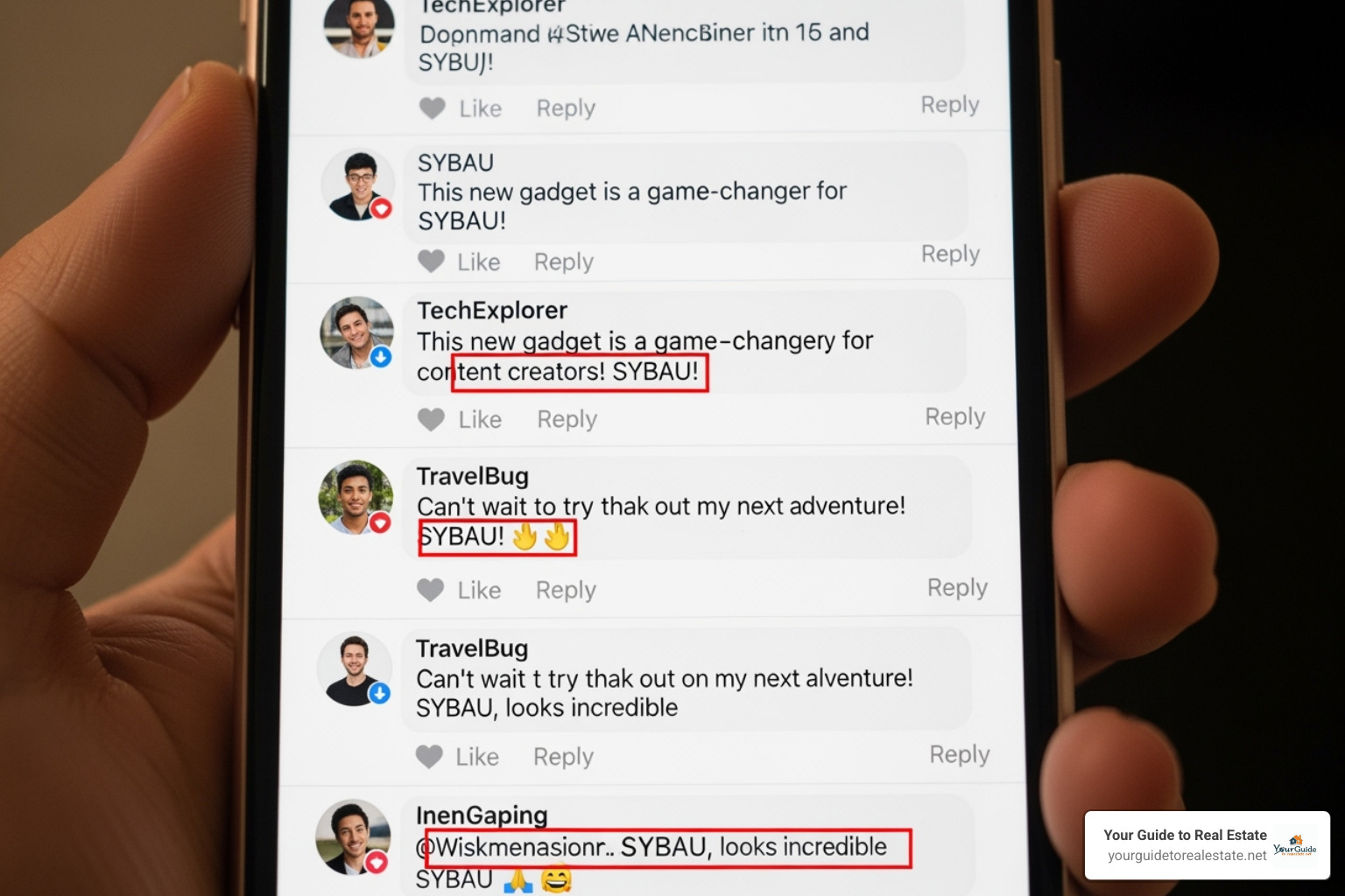 social media comment section with "SYBAU" comments -  sybau meaning