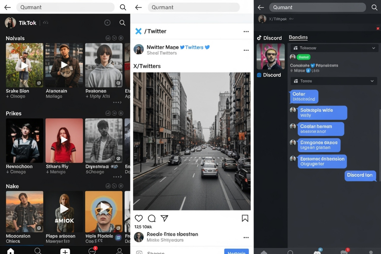 A collage of screenshots from TikTok, X/Twitter, and Discord, showing various instances of "sybau" being used in comments, captions, and chat logs, illustrating its widespread use across platforms - sybau