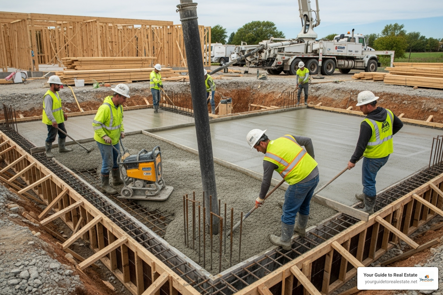Home foundation being poured - how much does it cost to build a house