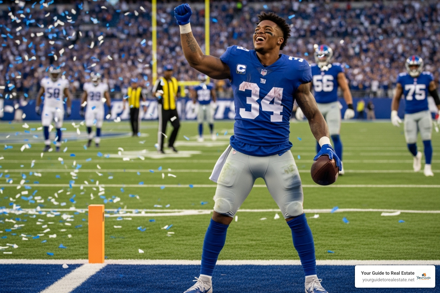 Saquon Barkley celebrating during a game - saquon barkley contract