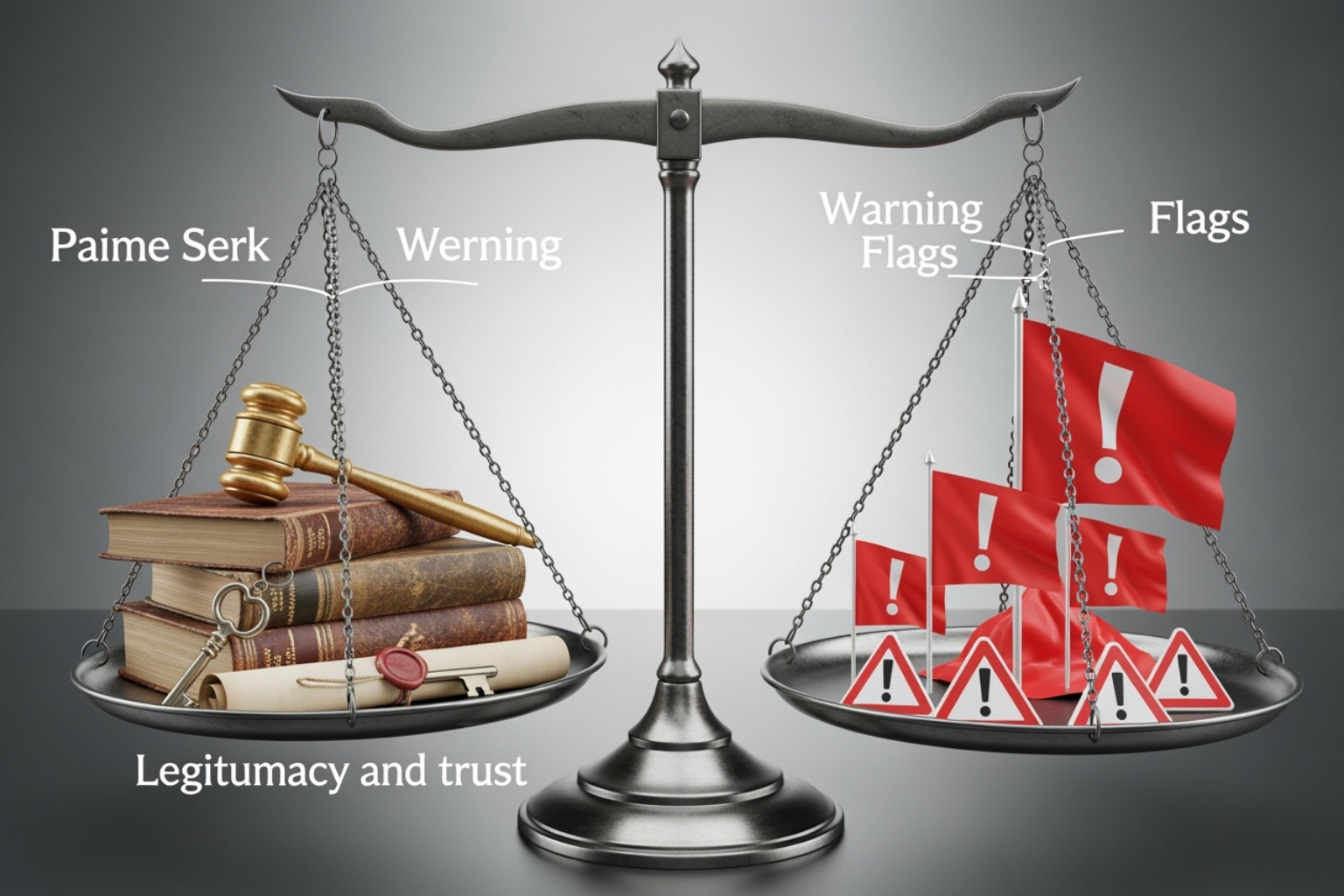 Scale balancing Legit and Scam with red flags - money 6x .com