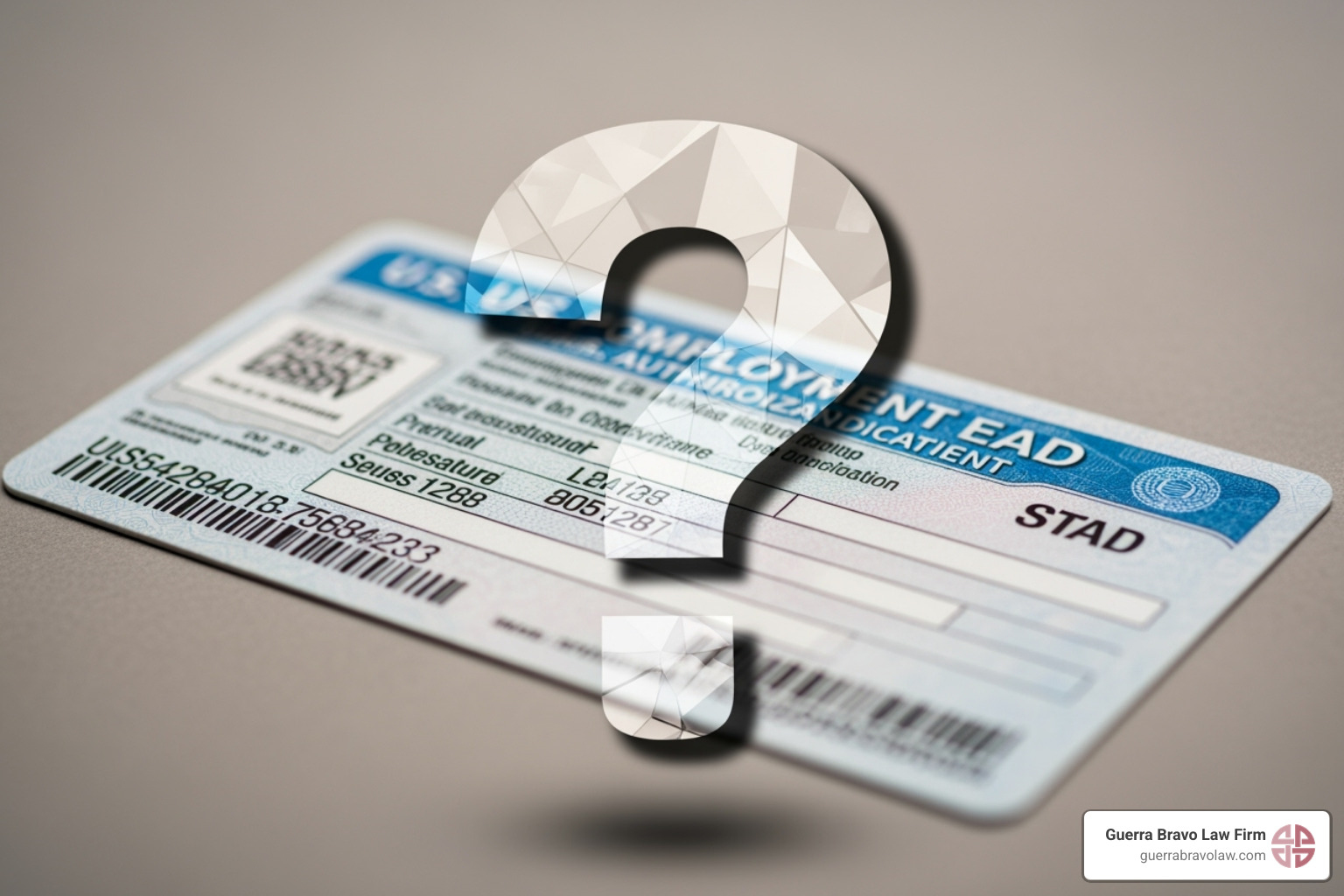 Question mark over an EAD card - work permit deportation Question mark over an EAD card - work permit deportation
