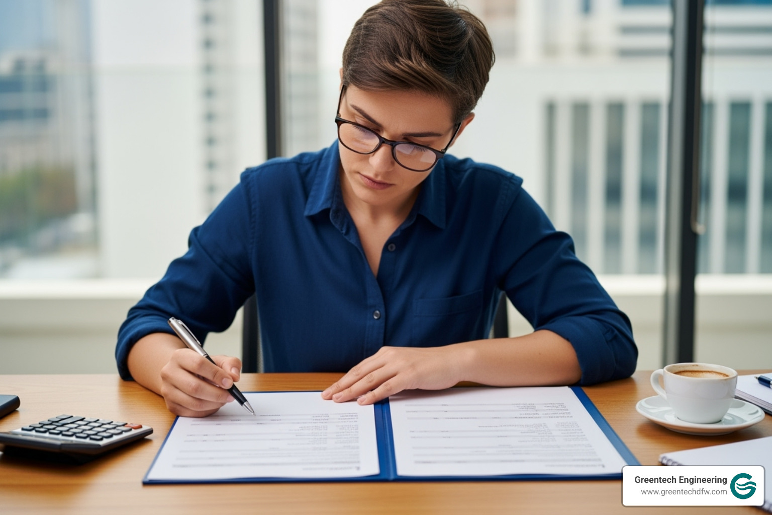 person comparing financial documents - HVAC replacement financing