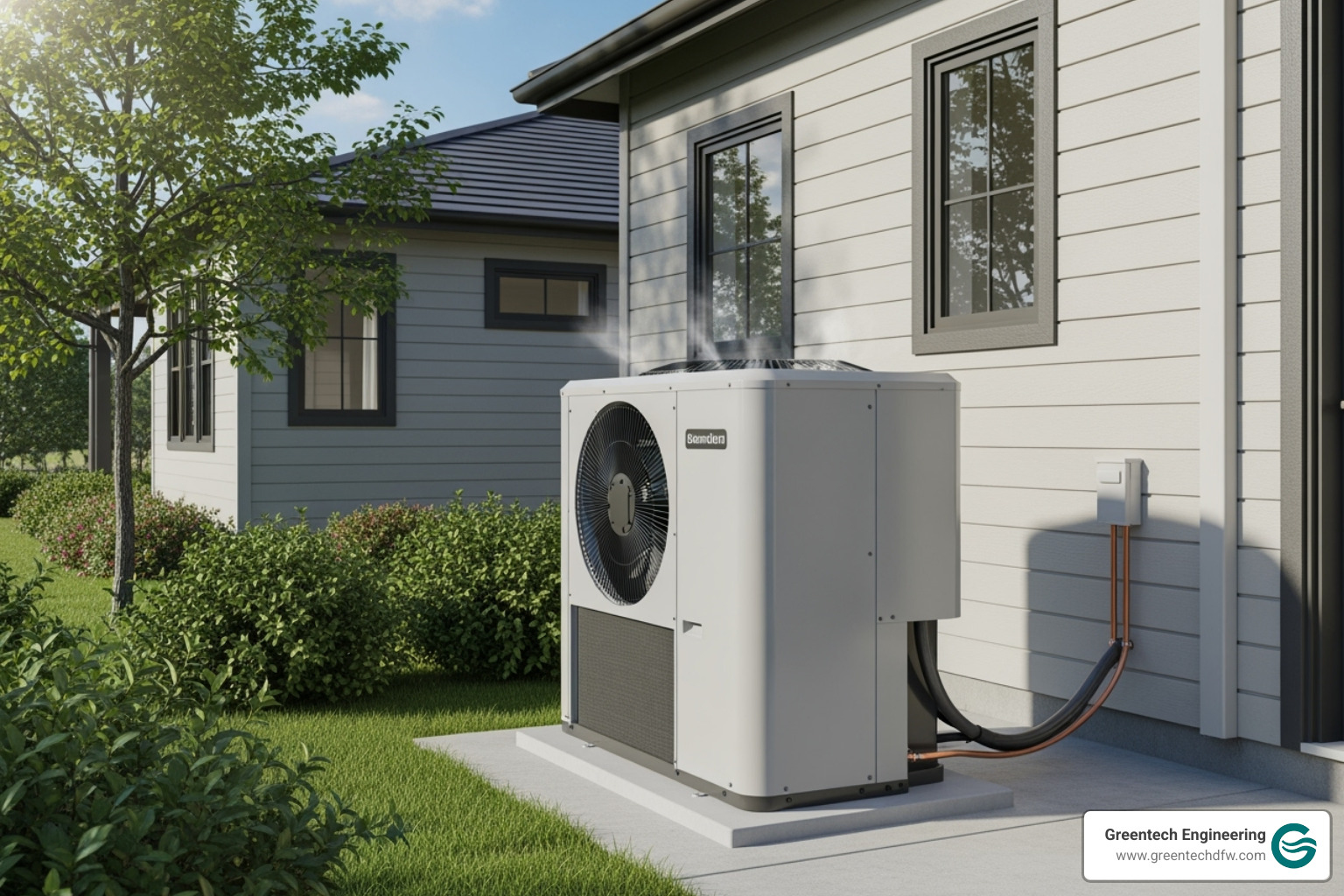 A modern, high-efficiency outdoor AC unit - plano HVAC repair A modern, high-efficiency outdoor AC unit - plano HVAC repair