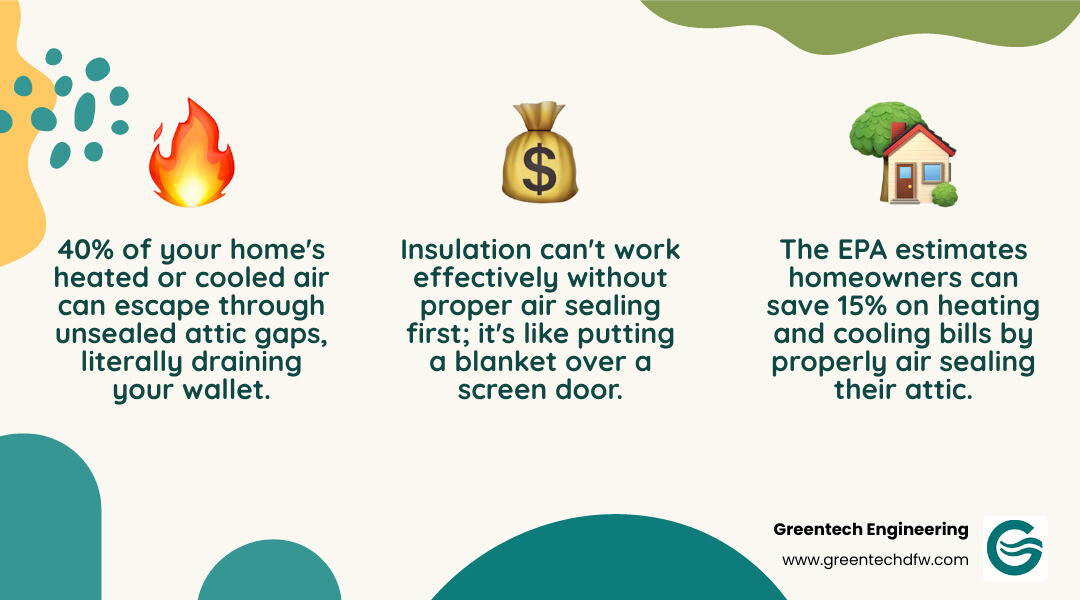 Infographic showing the stack effect in homes with arrows indicating how warm air rises through gaps in the attic floor in winter, creating negative pressure that pulls cold air into the home through lower levels, and how the reverse happens in summer with hot attic air being pulled down into living spaces - air sealing attic near me infographic 3_facts_emoji_nature