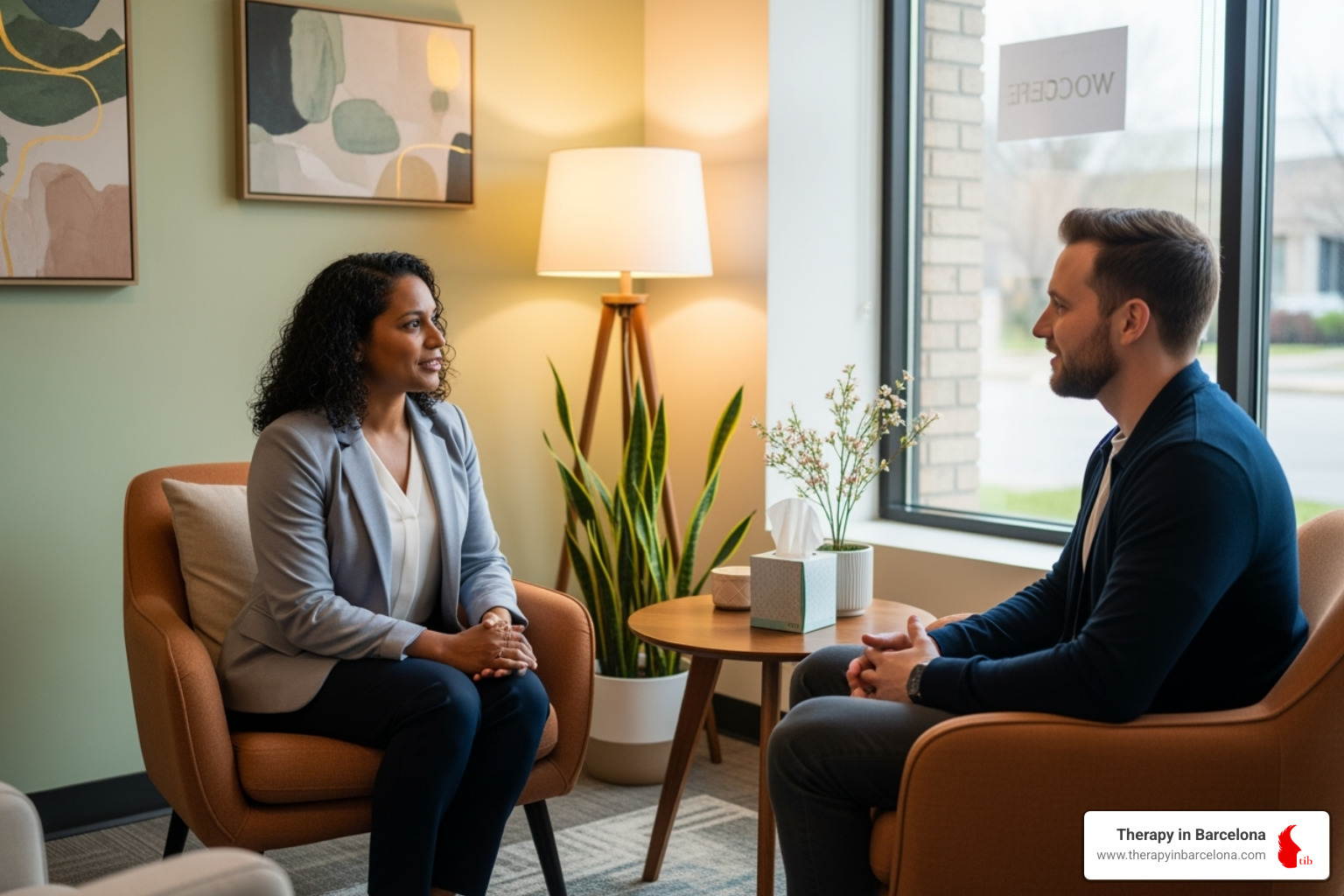 Calm and welcoming therapy office - English speaking community Calm and welcoming therapy office - English speaking community