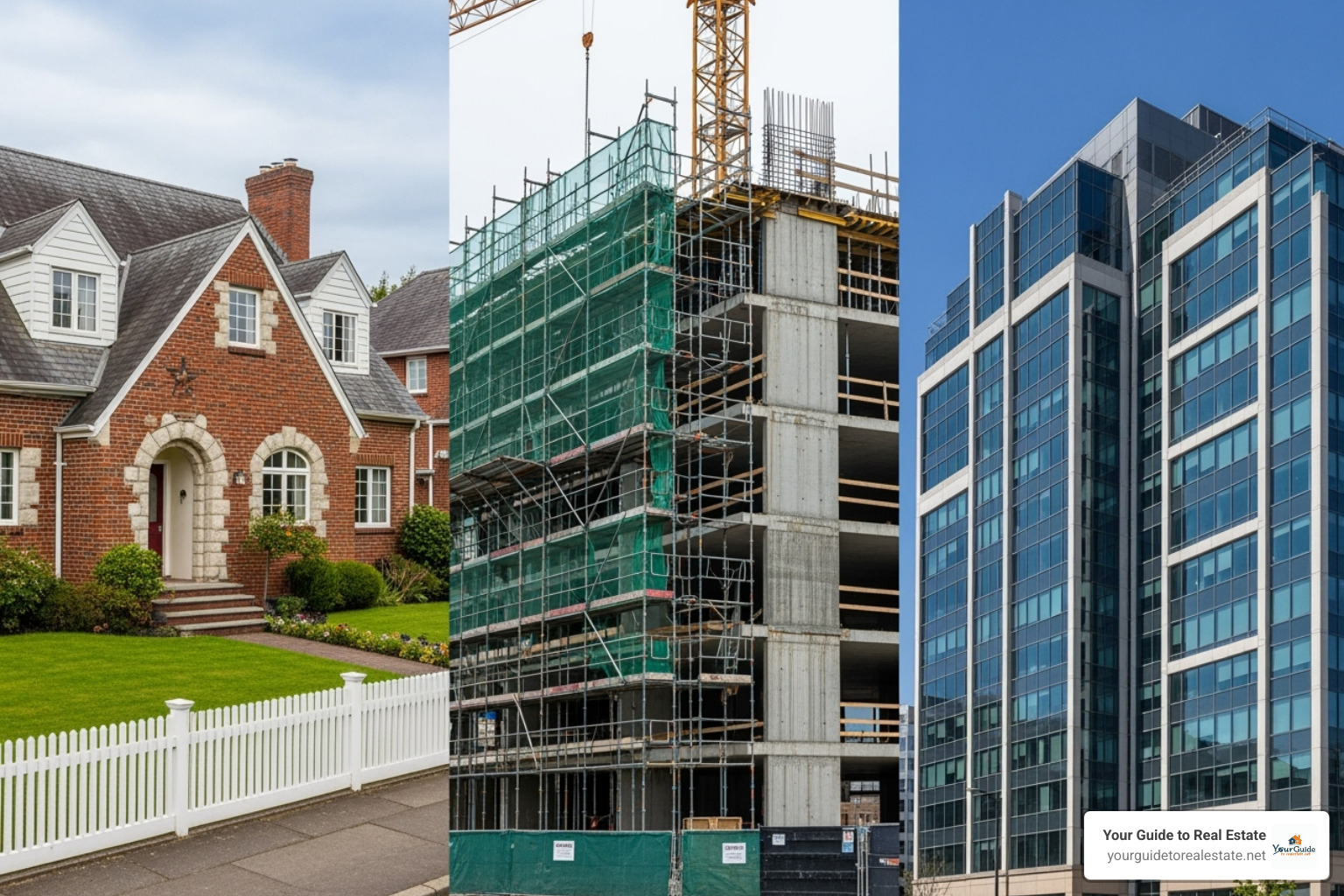 A flowchart illustrating which real estate valuation method is best for different property types: Sales Comparison for residential homes, Cost Approach for new construction/unique properties, and Income Approach for commercial/investment properties. - real estate valuation