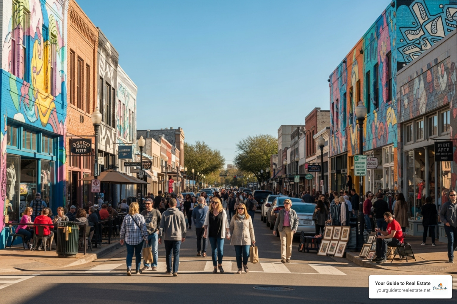 Busy street in the Bishop Arts District - dallas real estate market