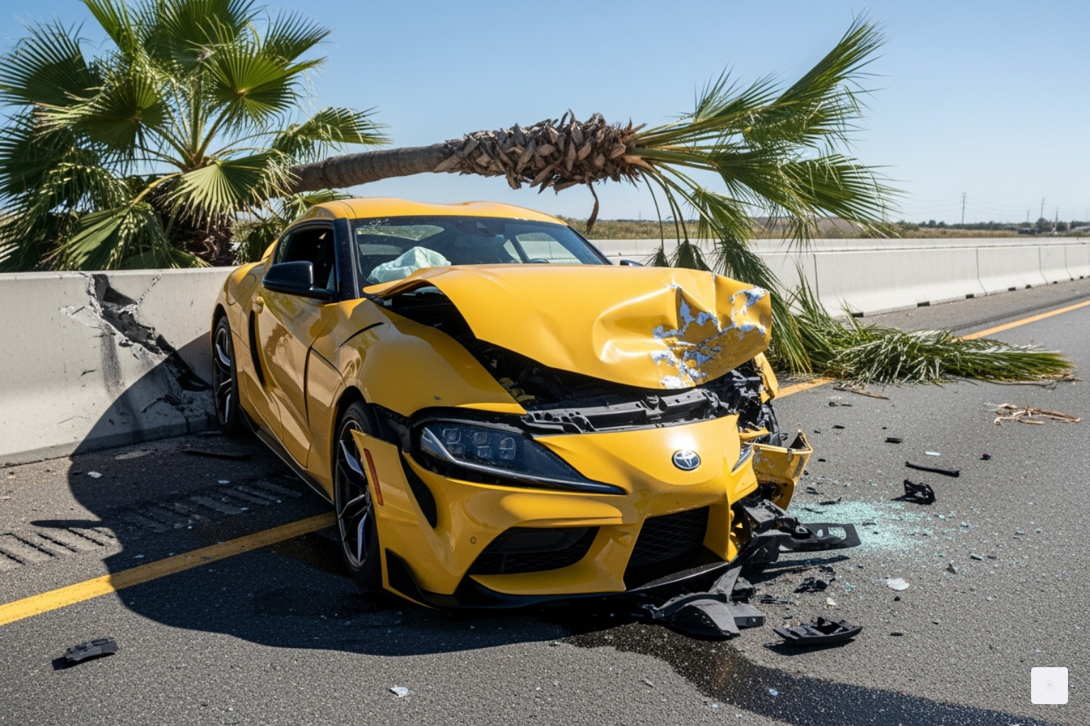 Wrecked Toyota Supra from the 2007 crash - nick hogan