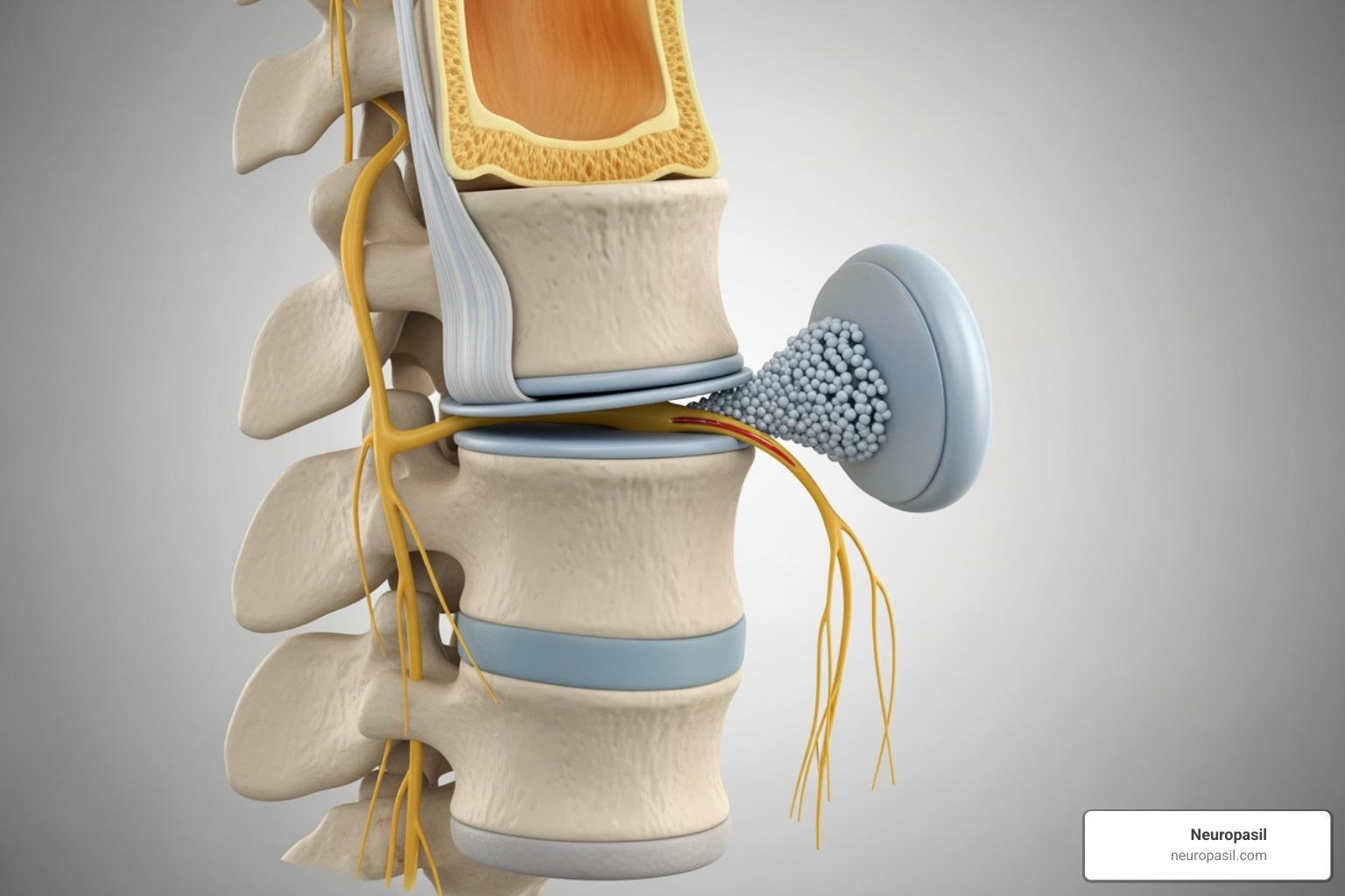 Herniated disc pressing on a nerve root - Nerve root pain