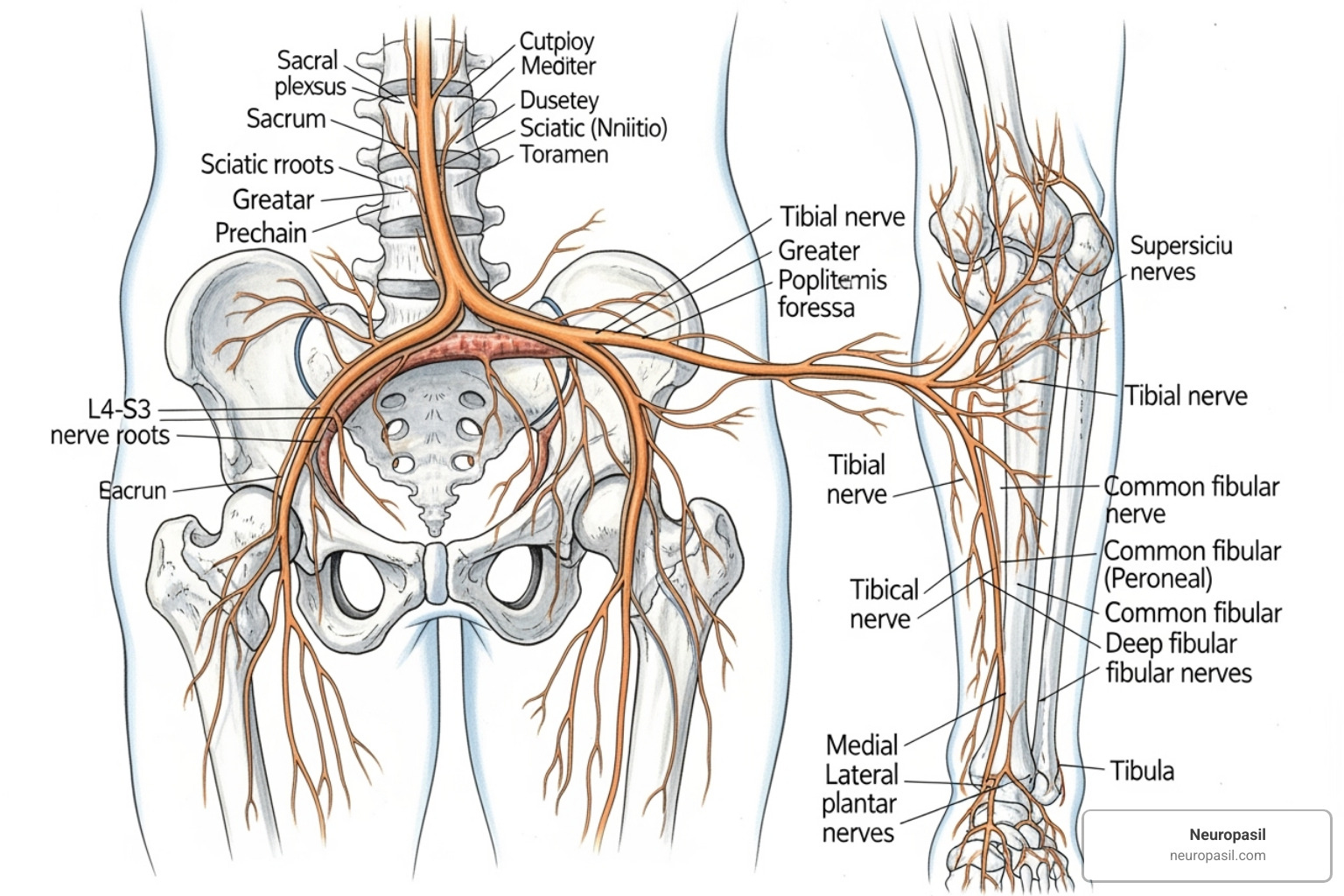 Anatomy of the sciatic nerve - what causes sciatic nerve pain