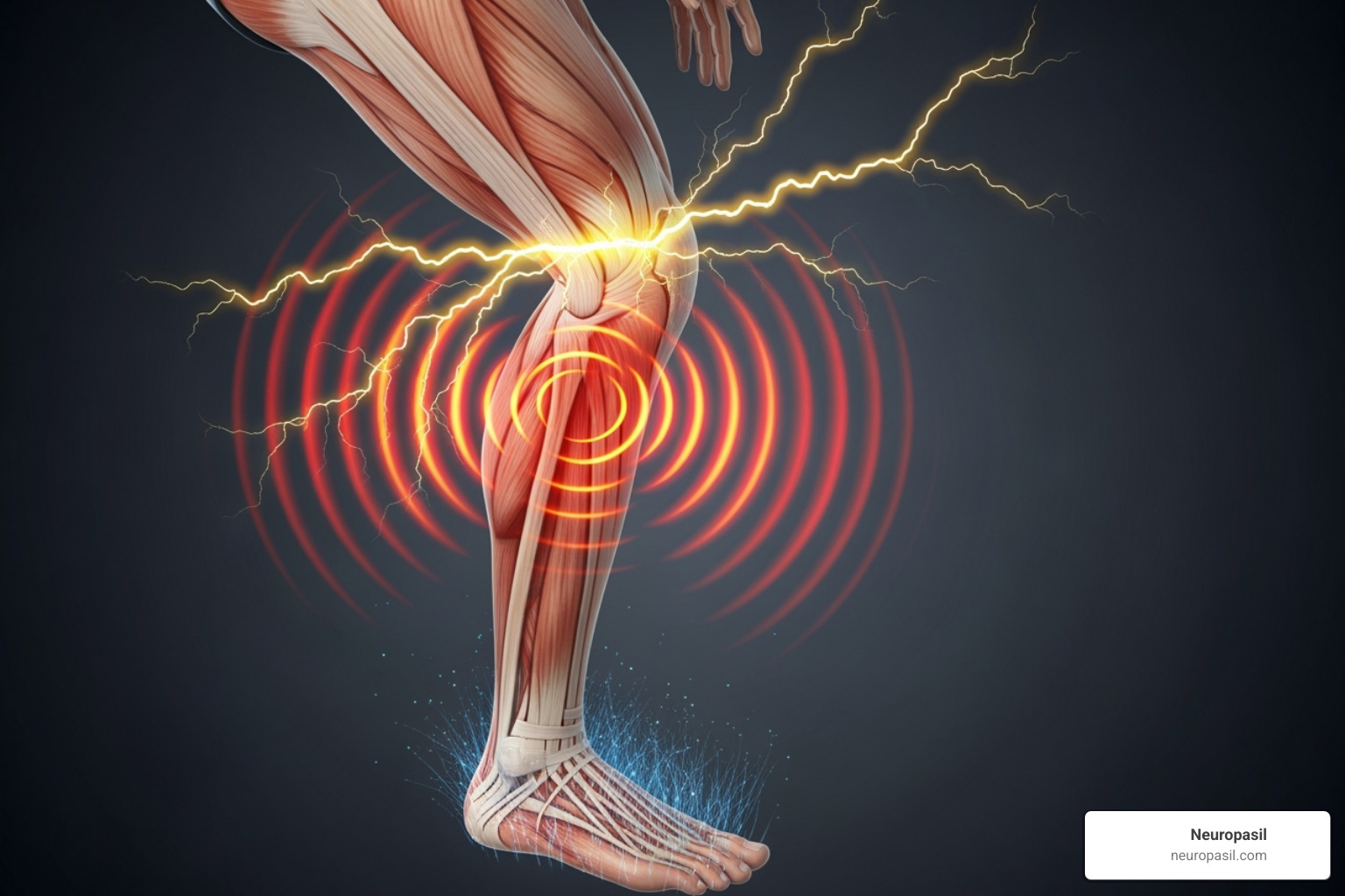 Illustrating different pain sensations like burning, tingling, and electric shocks - sciatic pain leg