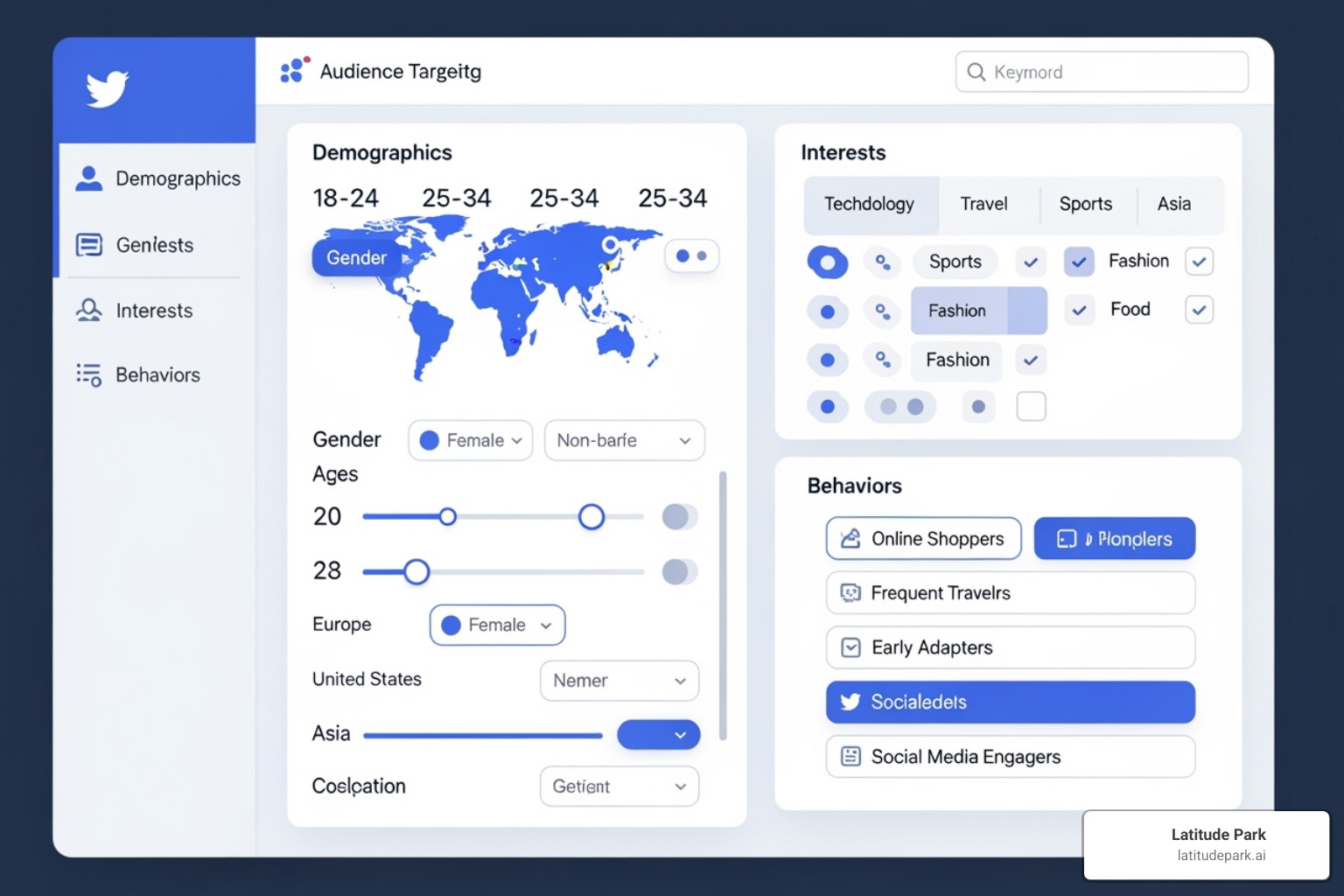 Twitter ads audience targeting section - Twitter ads target audience