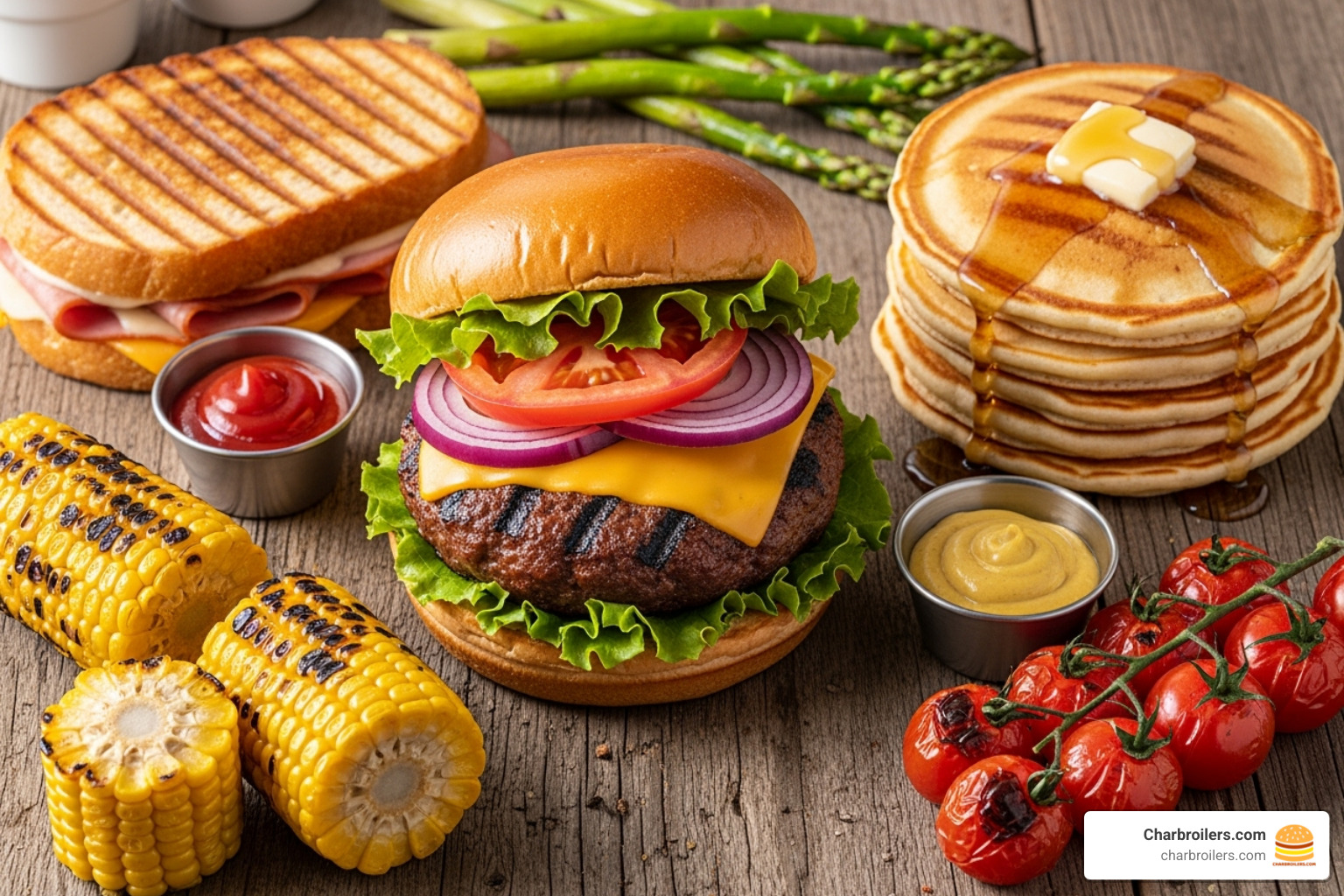 various grilled foods like burgers, pancakes, and paninis - commercial kitchen equipment grill various grilled foods like burgers, pancakes, and paninis - commercial kitchen equipment grill