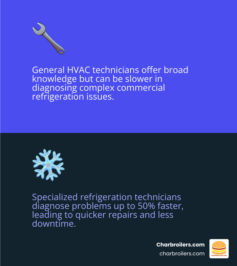comparison of general HVAC tech vs specialized refrigeration tech - commercial refrigeration repair infographic 2_facts_emoji_blue comparison of general HVAC tech vs specialized refrigeration tech - commercial refrigeration repair infographic 2_facts_emoji_blue