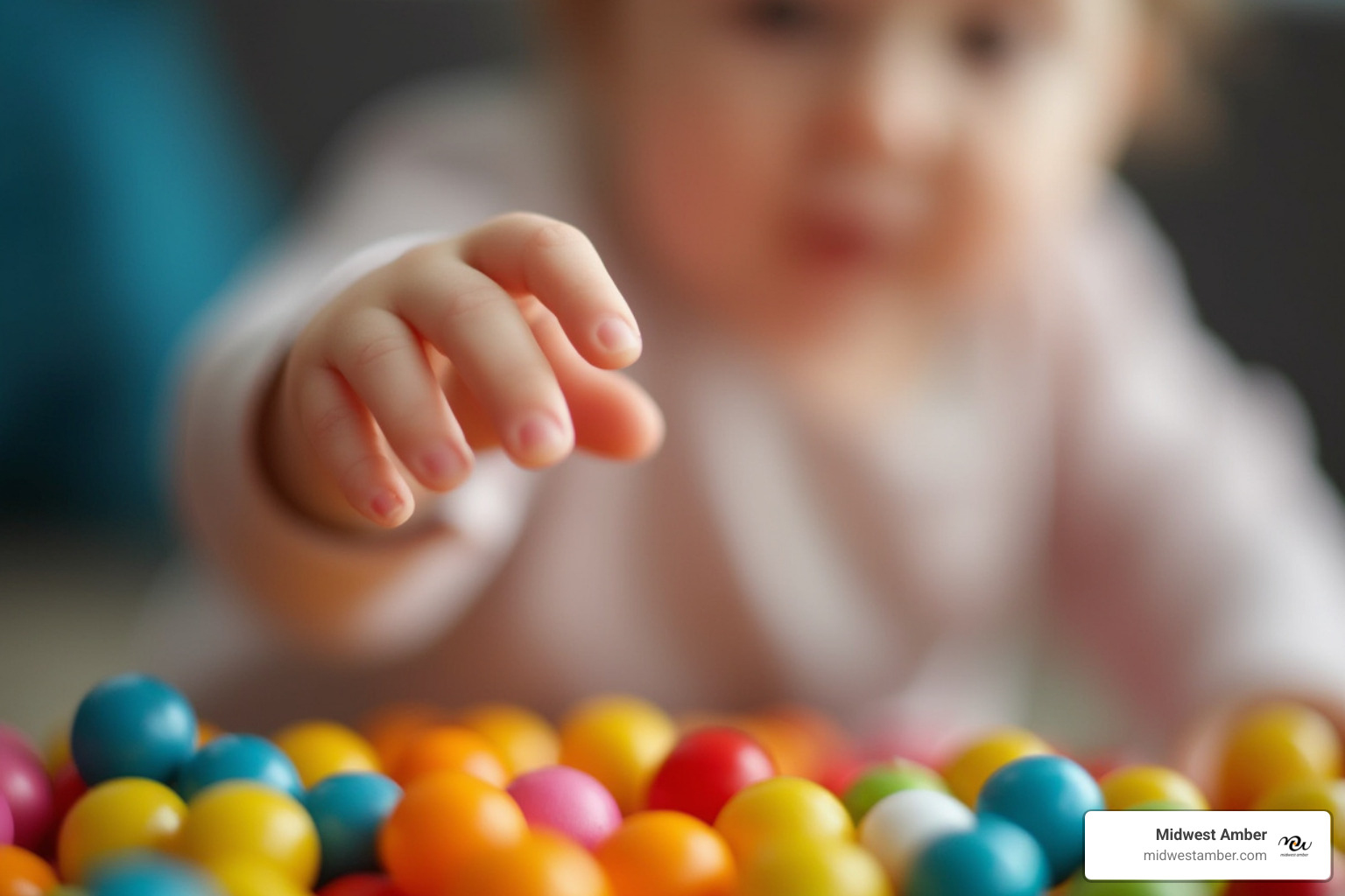 Image illustrating the dangers of choking and strangulation for an infant - are amber bracelets safe