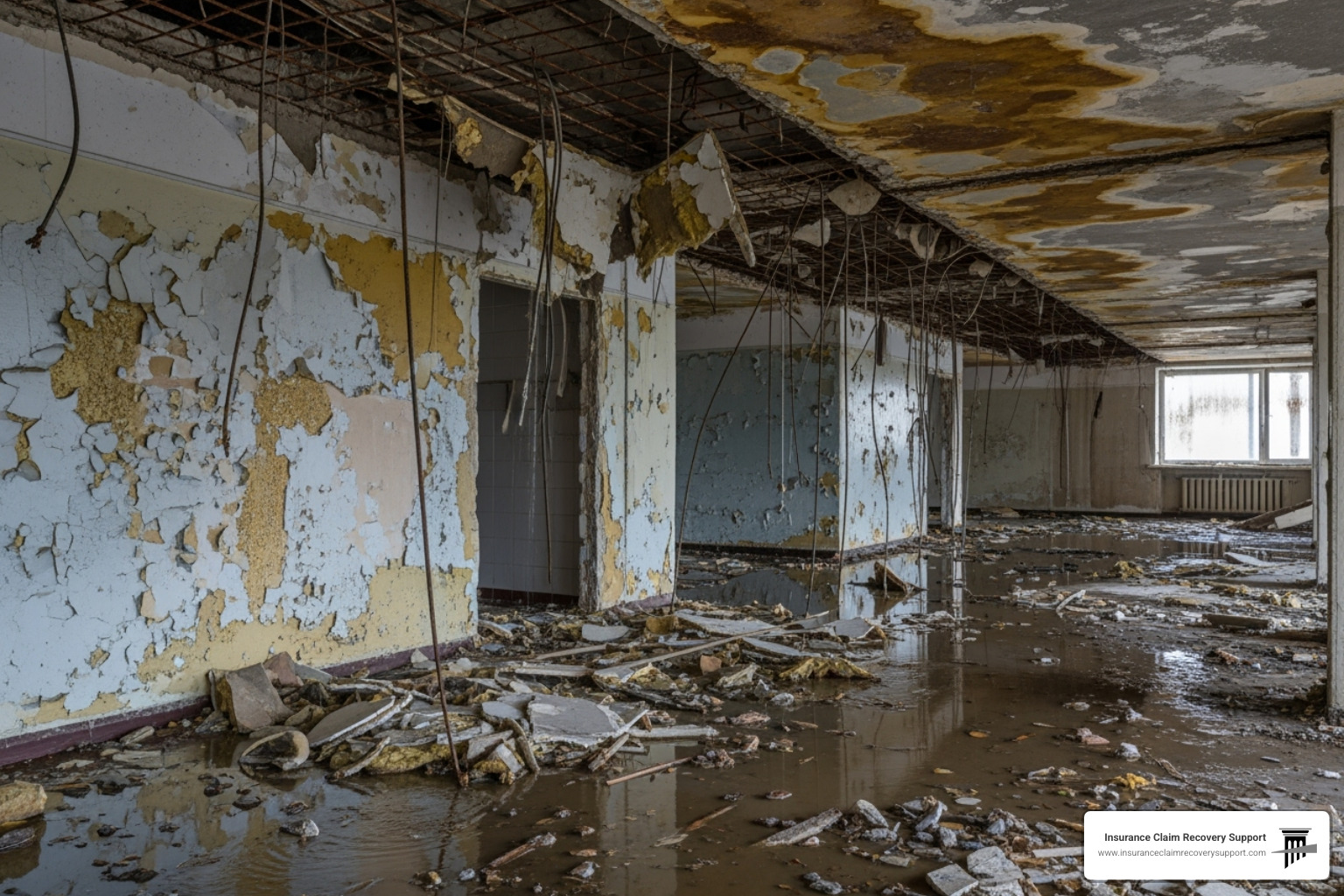 severe water damage in a multi-story apartment building - Apartment Claims