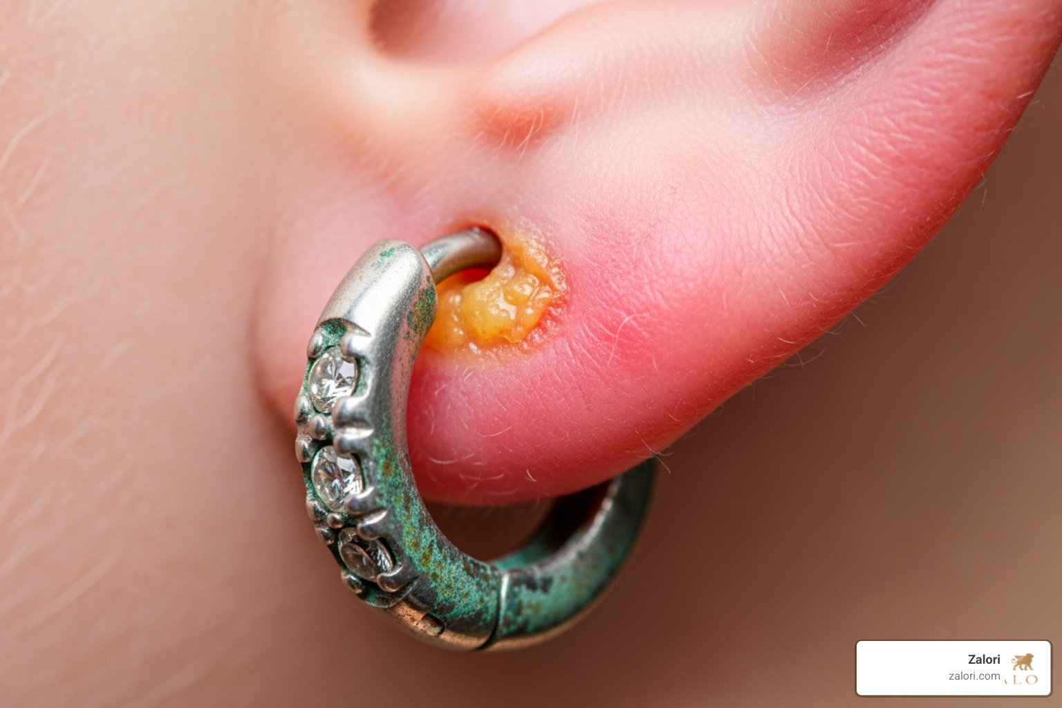 irritated earlobe from a cheap earring - metals for sensitive ears irritated earlobe from a cheap earring - metals for sensitive ears
