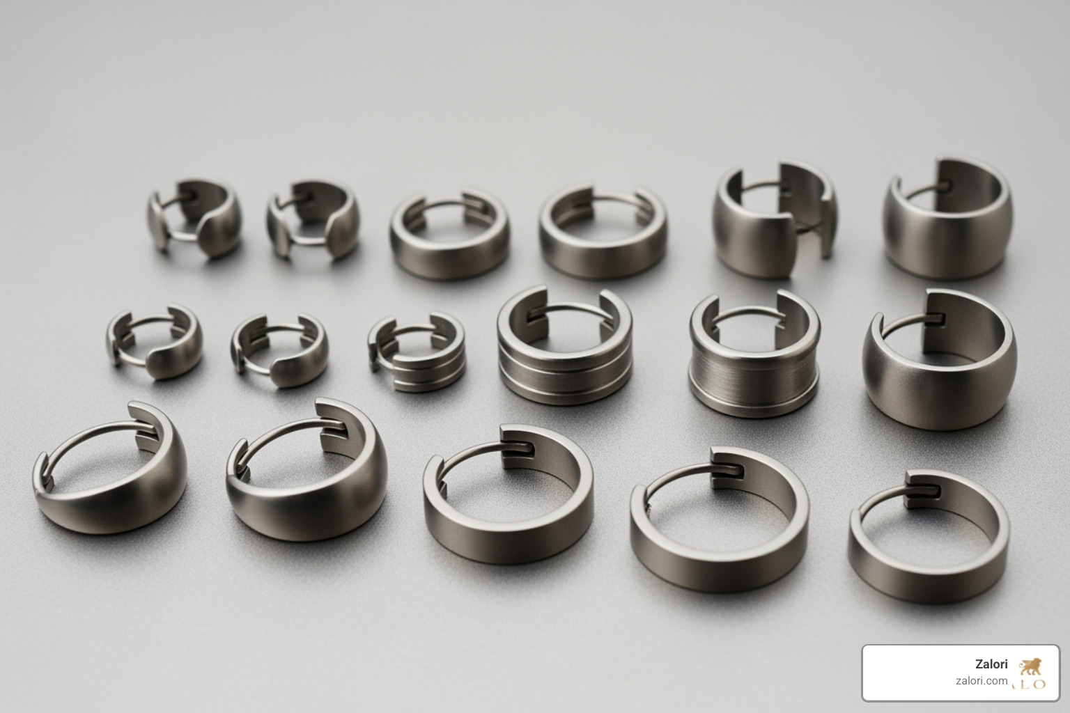 various sized titanium hoop and huggie earrings - titanium earrings various sized titanium hoop and huggie earrings - titanium earrings