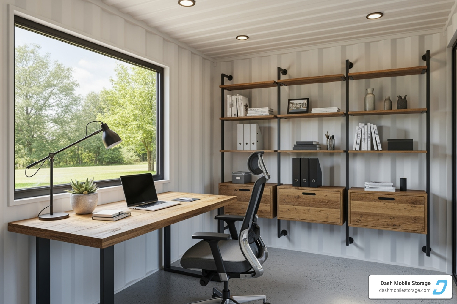 Interior of customized container office - containerized office