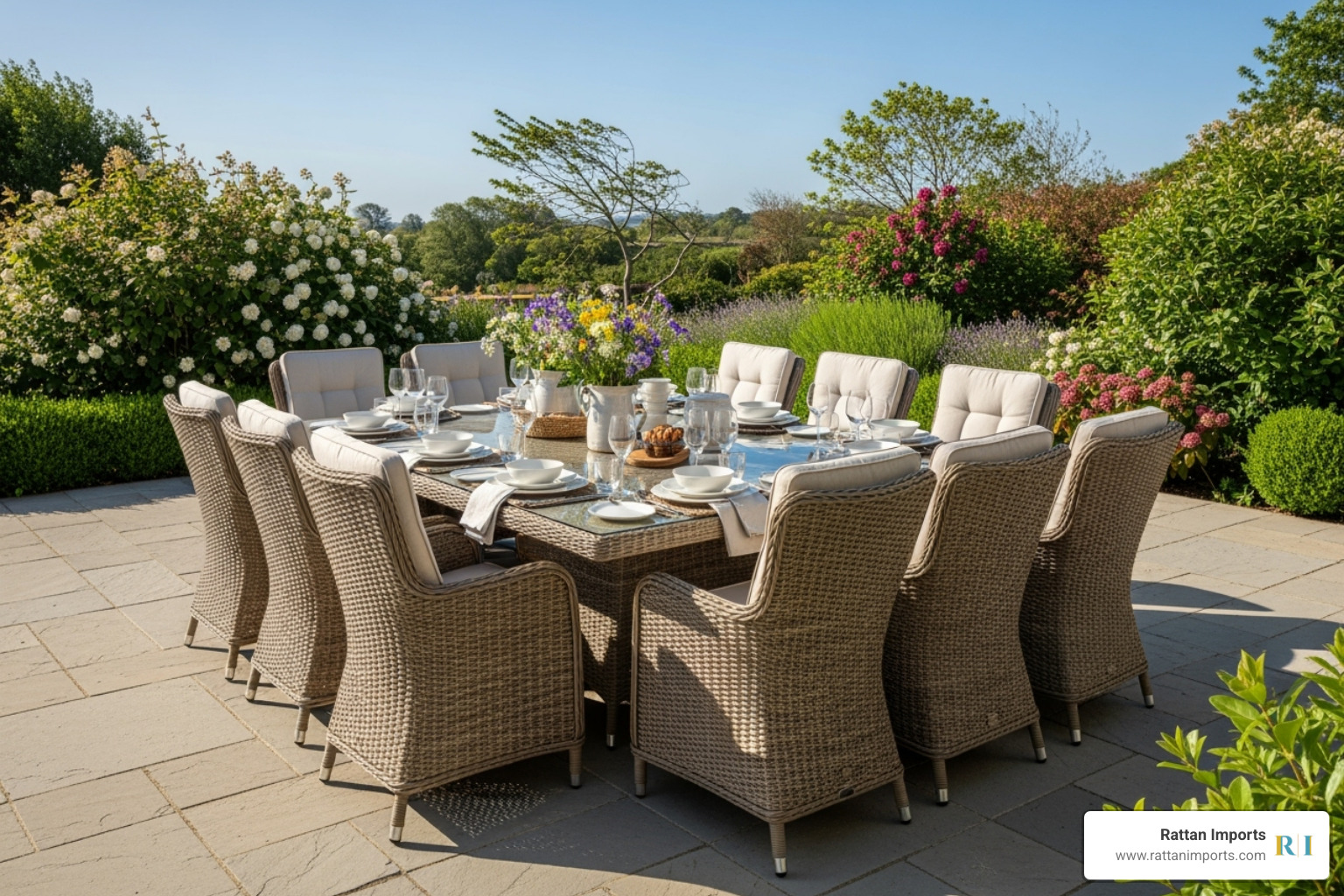 large wicker dining set - wicker dinette sets