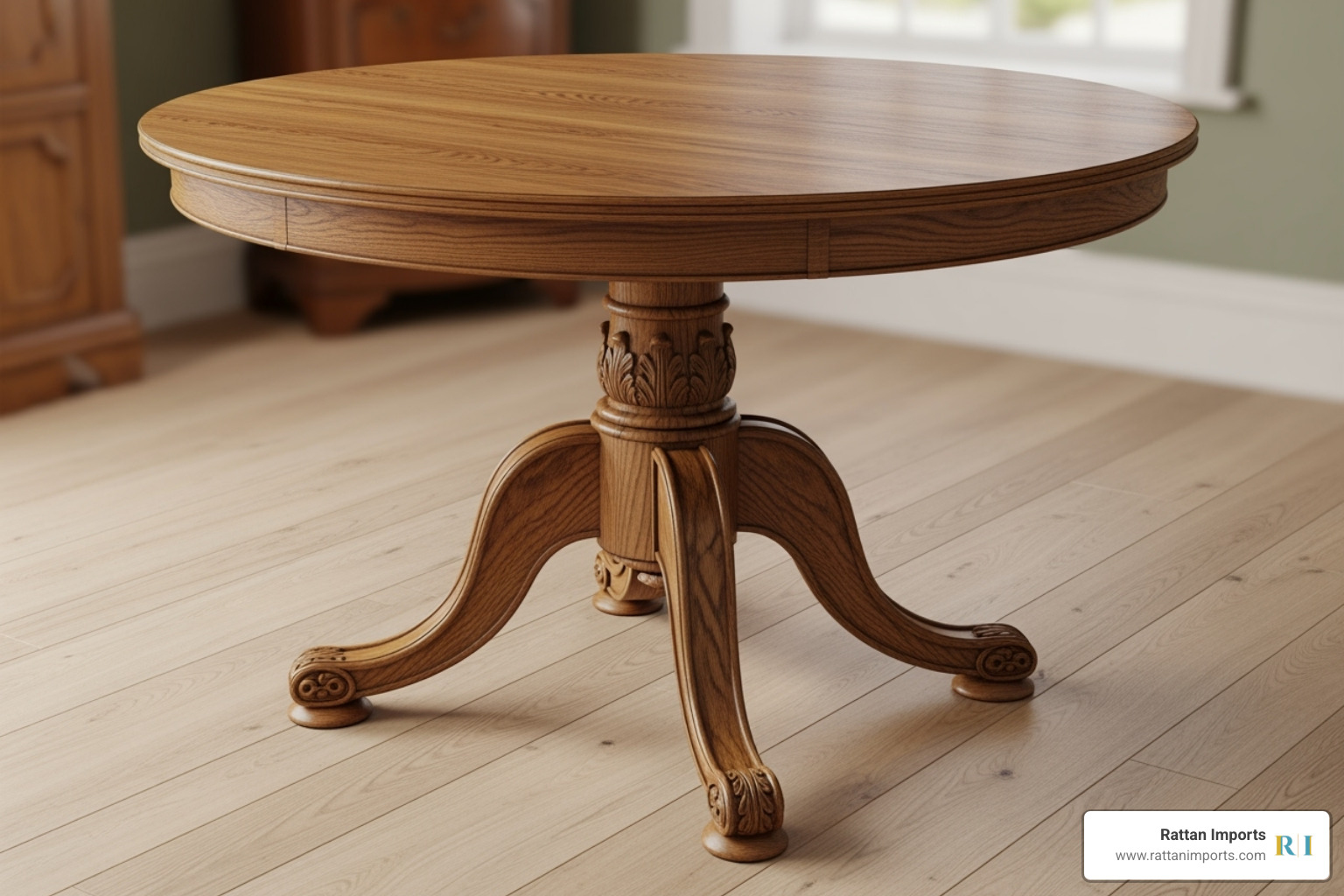classic Georgian oak tripod table - antique circular table