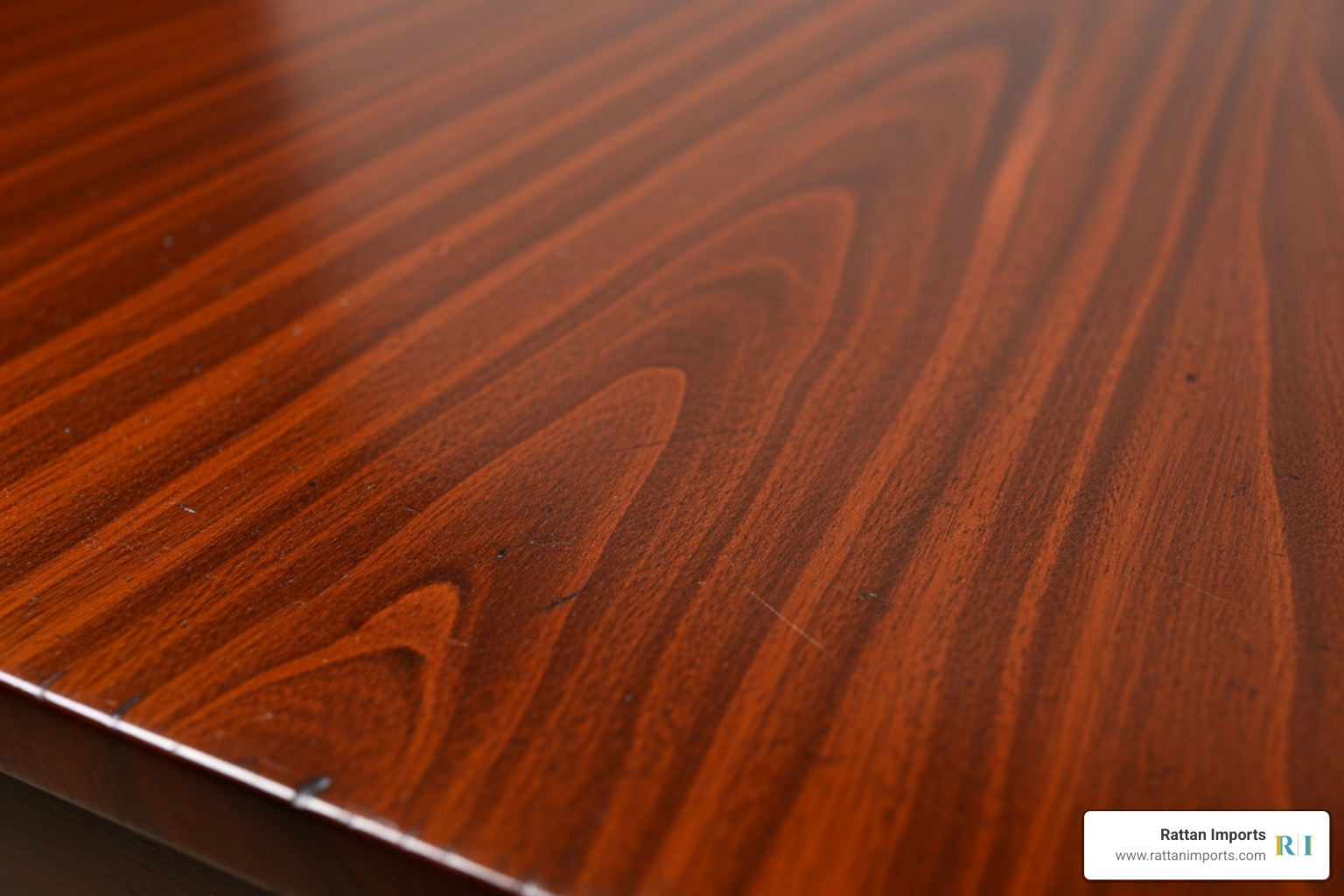 close-up of the wood grain and patina on a Victorian mahogany table - antique circular table