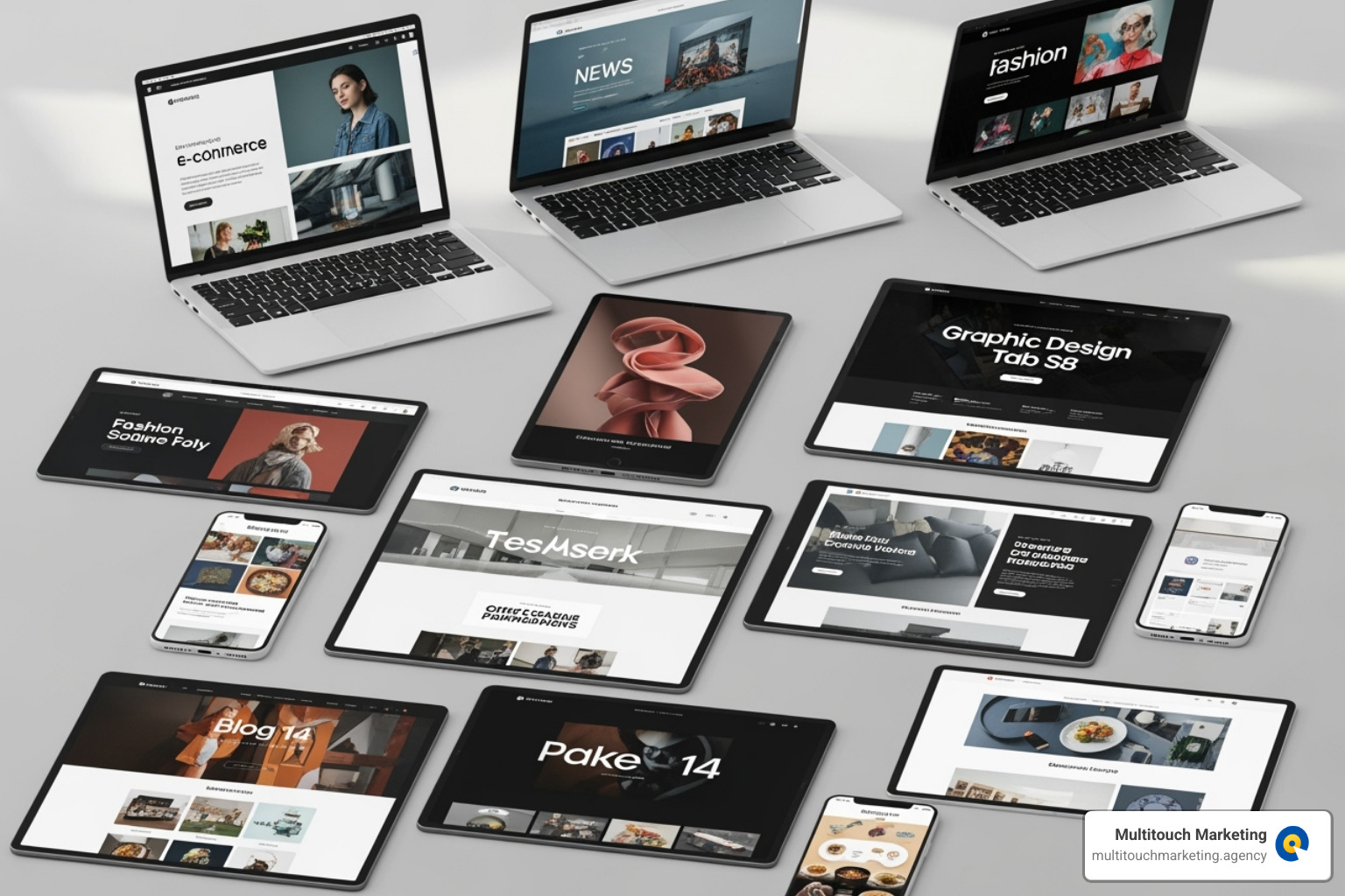 grid of diverse web design portfolio examples - web designers near me