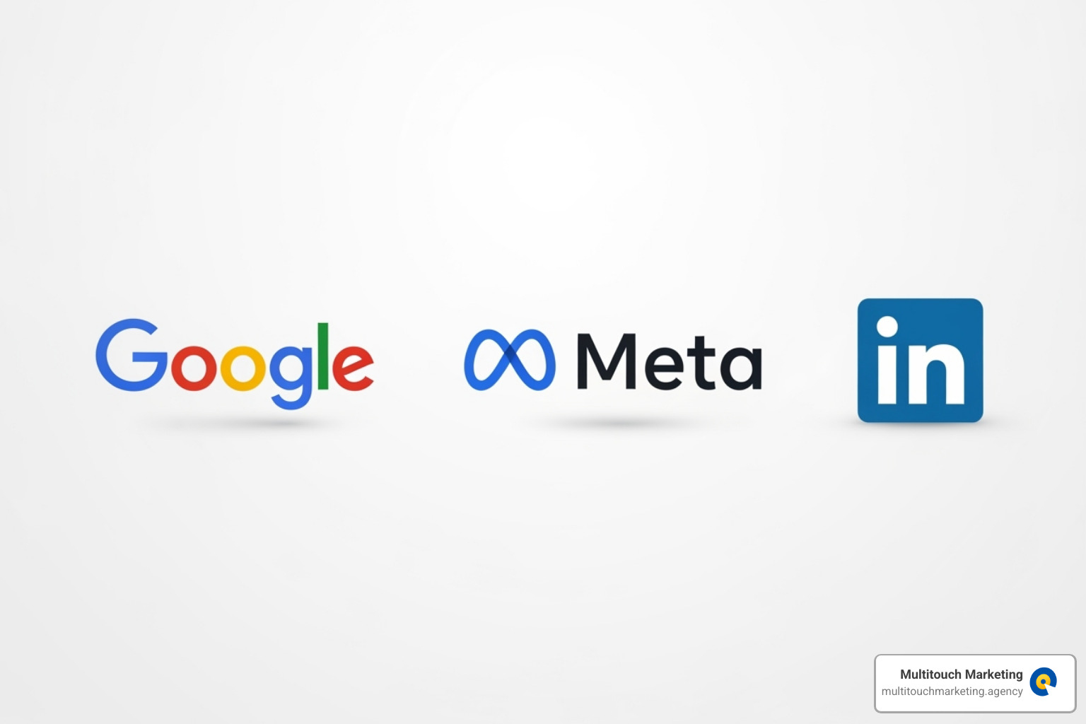 Logos of Google, Meta, and LinkedIn - Targeted PPC ads