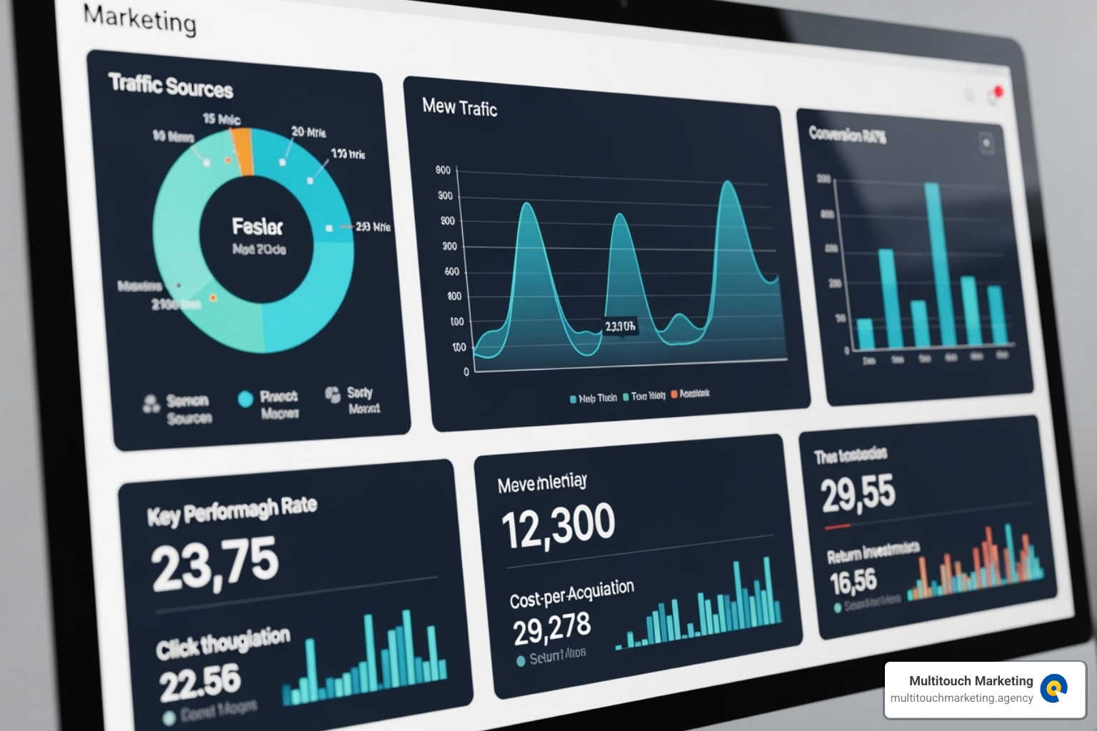 A detailed dashboard displaying various PPC campaign metrics, including impressions, clicks, conversions, cost-per-click, and return on ad spend - amazon ppc management agency in durham