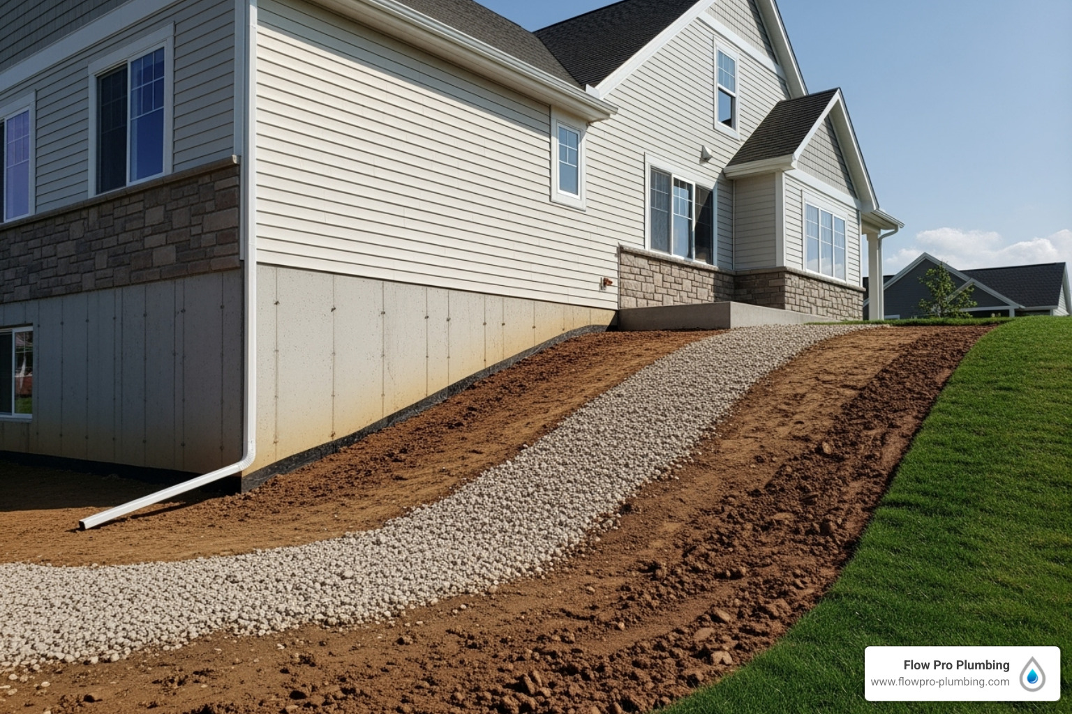 proper yard grading away from a house foundation - basement flood prevention proper yard grading away from a house foundation - basement flood prevention