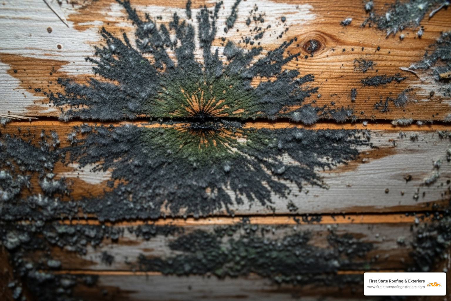 Mold growing on attic sheathing - roof leak repair smyrna