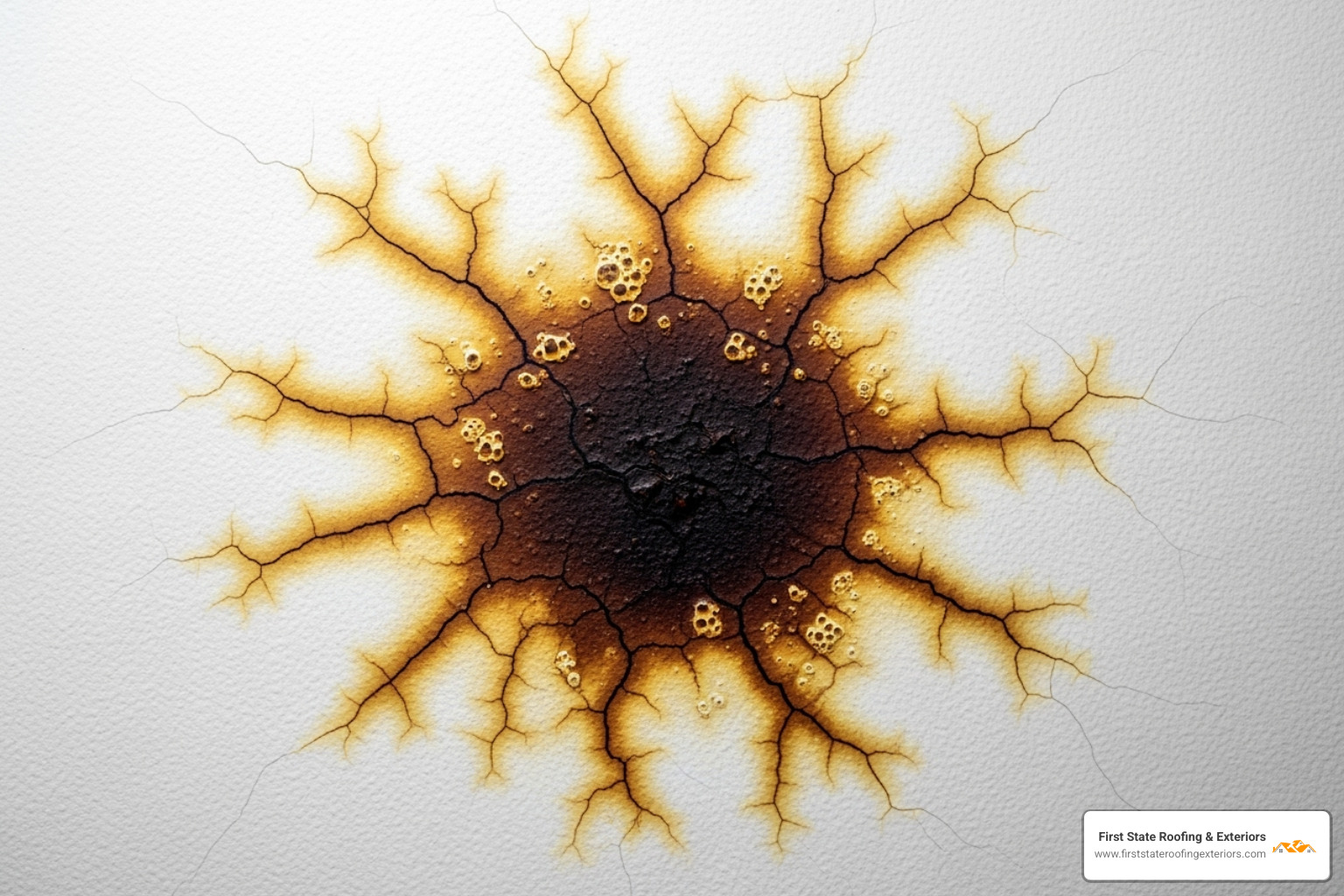 Discolored water stain on a ceiling - roof leak repair smyrna