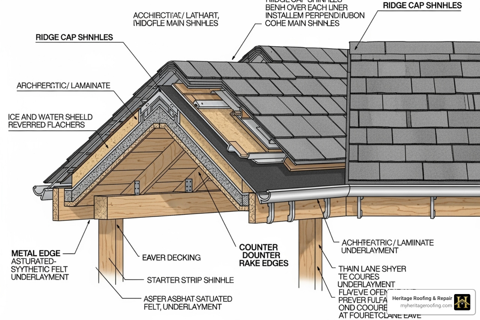 a diagram showing the different layers of a complete roofing system - roof replacement for homeowners