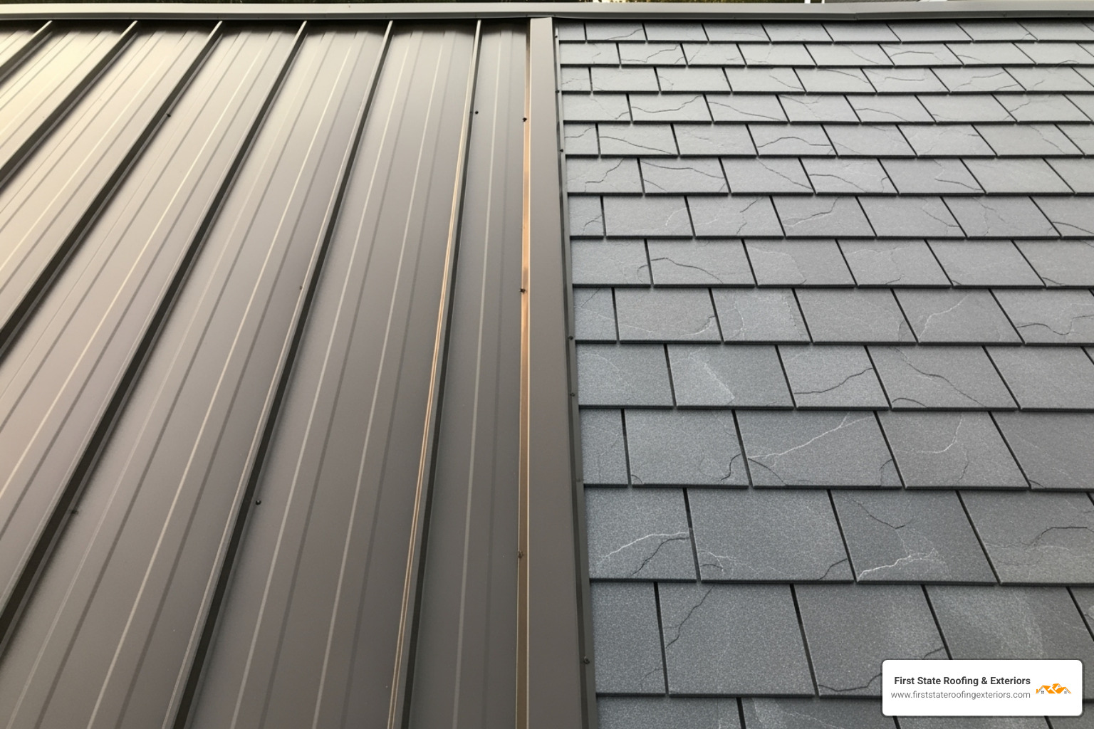different metal roof styles like standing seam and metal shingles - metal roofing dover delaware