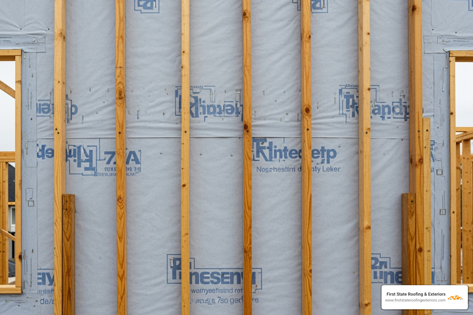 Wall prepared with a weather-resistant barrier and vertical furring strips - metal siding installation