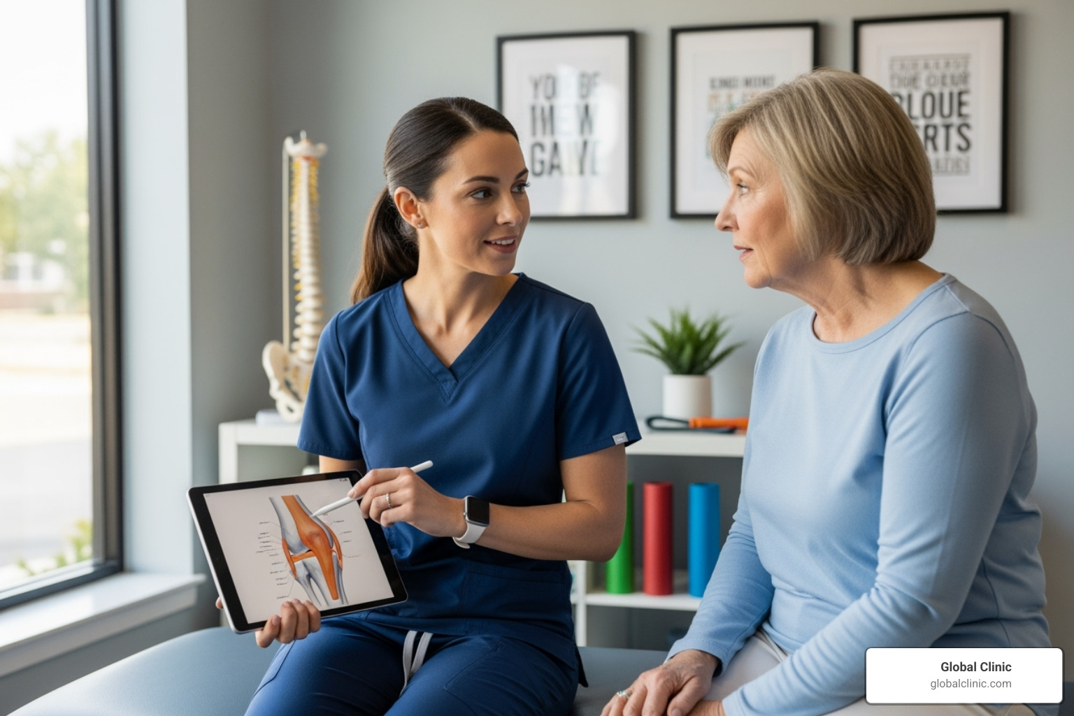 physical therapist consulting with a patient - pelvic floor massage physical therapist consulting with a patient - pelvic floor massage